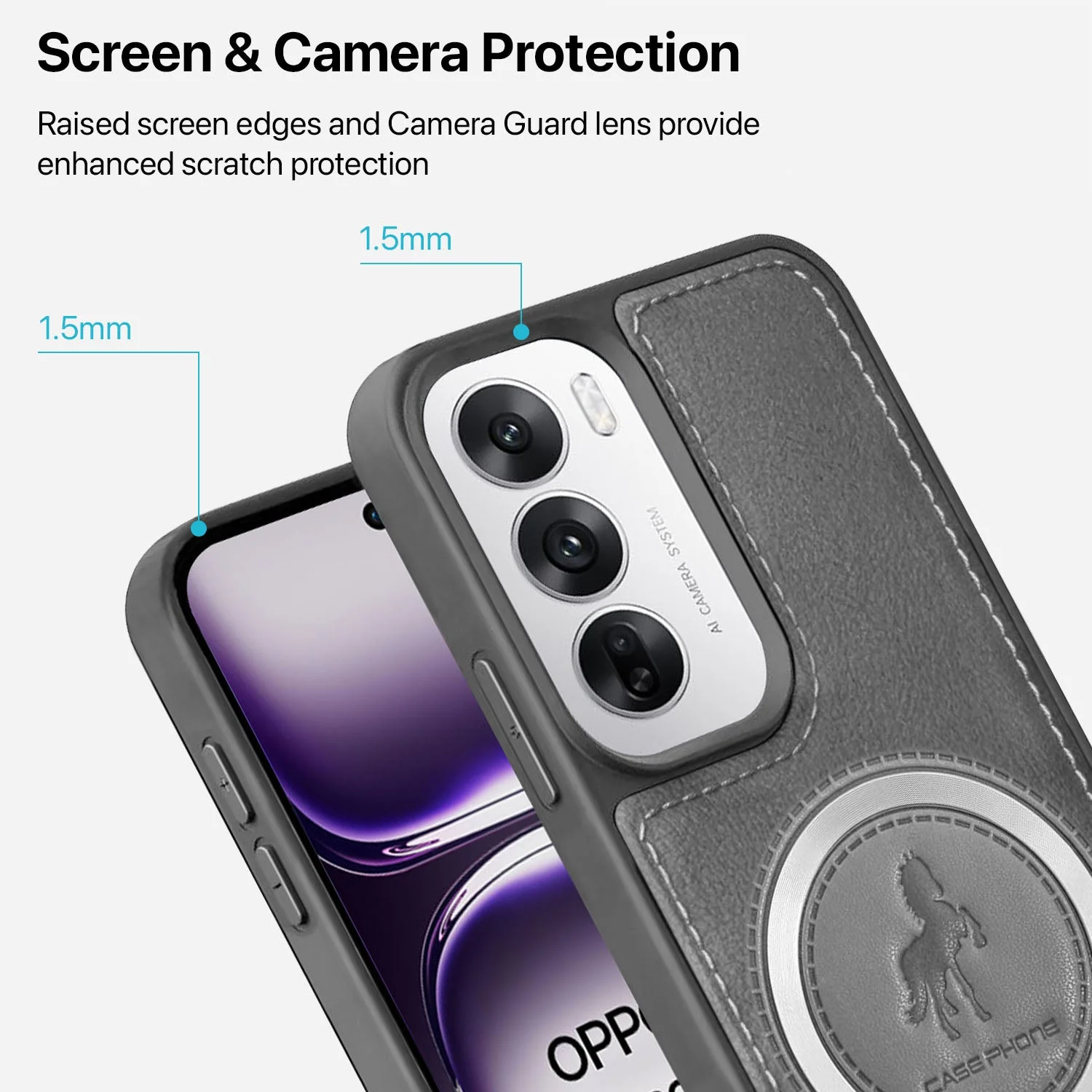 Vaku ® Oppo Reno12 5G Astrid Luxury PU Leather Back Cover - Image 4