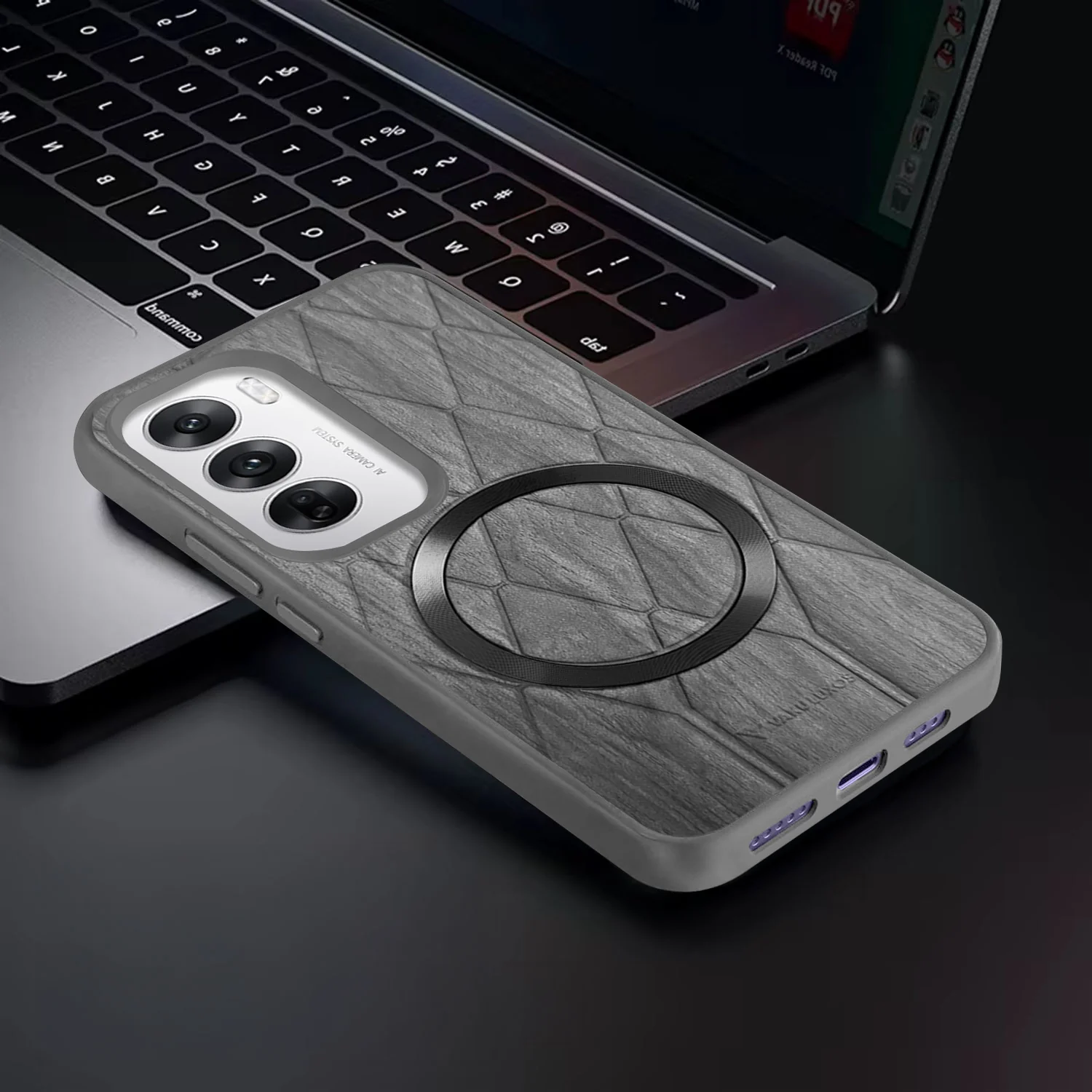 Vaku ® Oppo Reno12 5G Diamond Plume Pattern Magnetic Magsafe Back Cover - Image 11