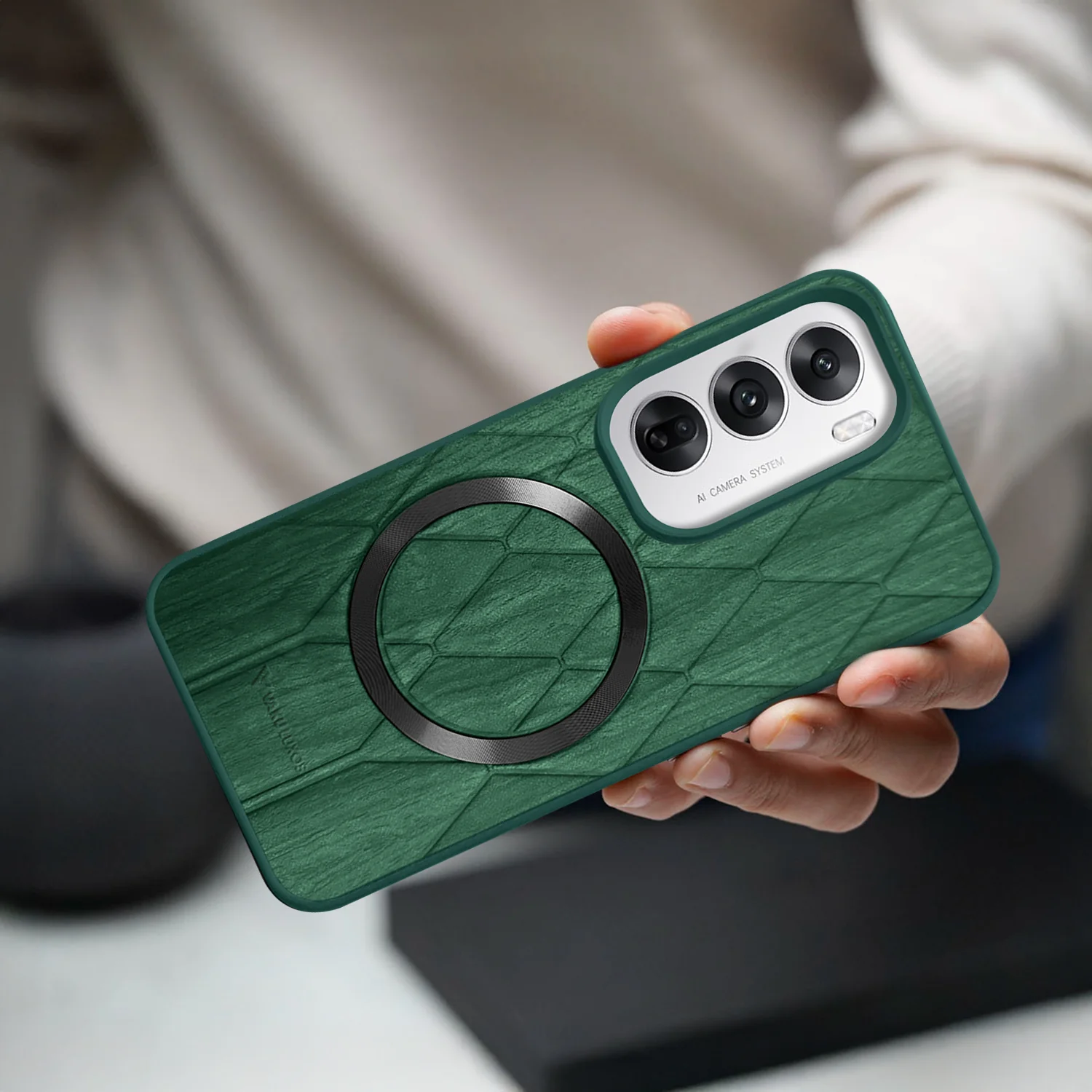 Vaku ® Oppo Reno12 5G Diamond Plume Pattern Magnetic Magsafe Back Cover - Image 12