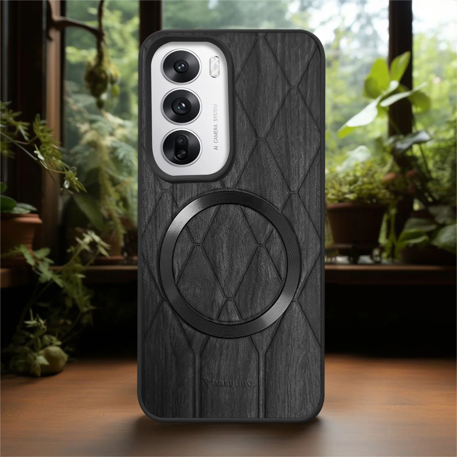 Vaku ® Oppo Reno12 5G Diamond Plume Pattern Magnetic Magsafe Back Cover - Image 13