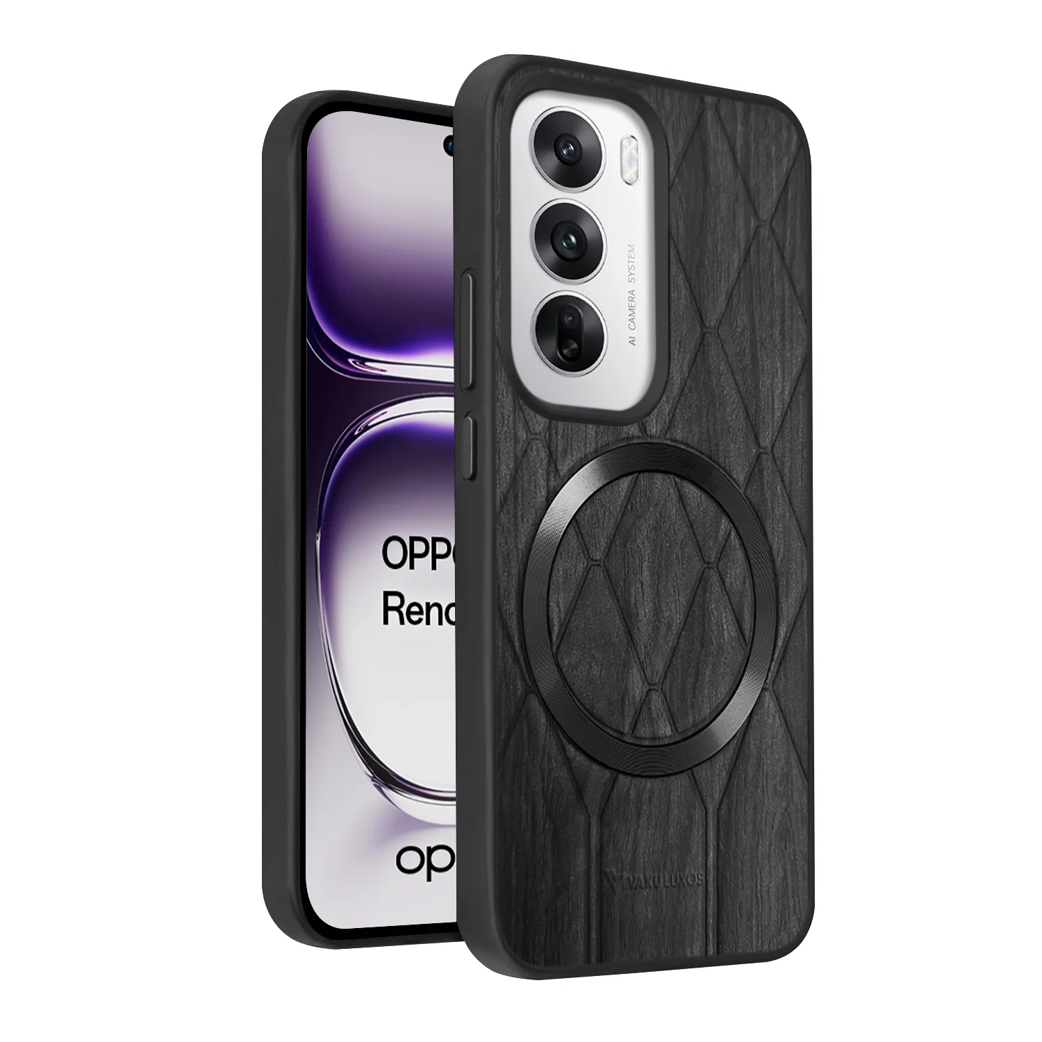 Vaku ® Oppo Reno12 5G Diamond Plume Pattern Magnetic Magsafe Back Cover - Image 2