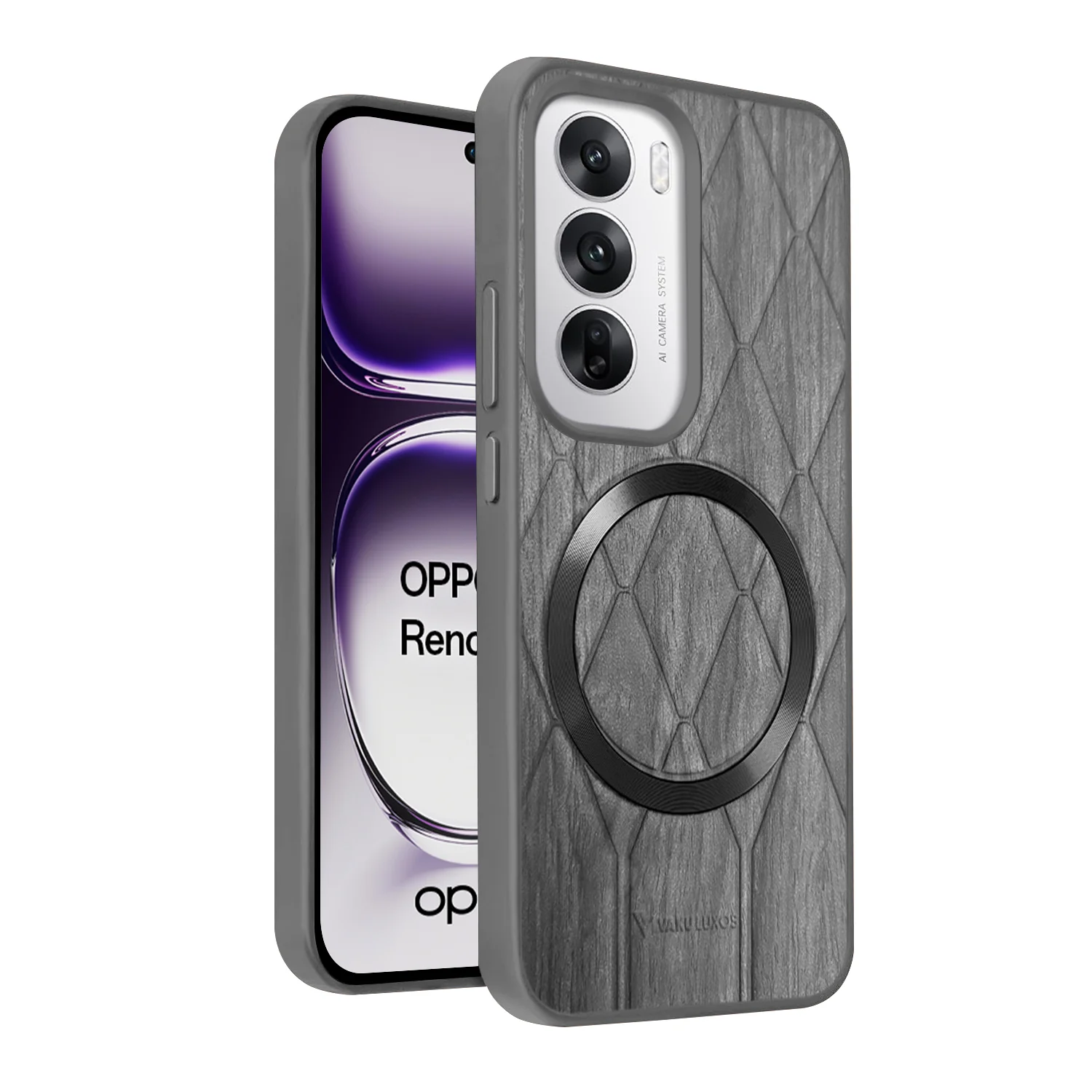 Vaku ® Oppo Reno12 5G Diamond Plume Pattern Magnetic Magsafe Back Cover - Image 5