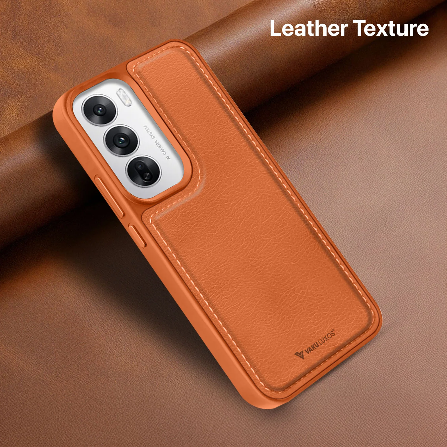 Vaku ® Oppo Reno12 5G Luxe Premium Leather Stitched Back Cover - Image 10