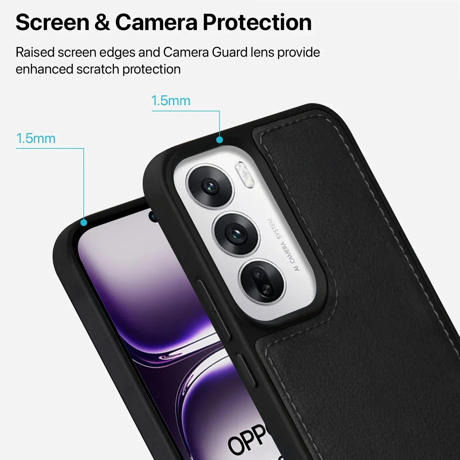 Vaku ® Oppo Reno12 5G Luxe Premium Leather Stitched Back Cover - Image 8