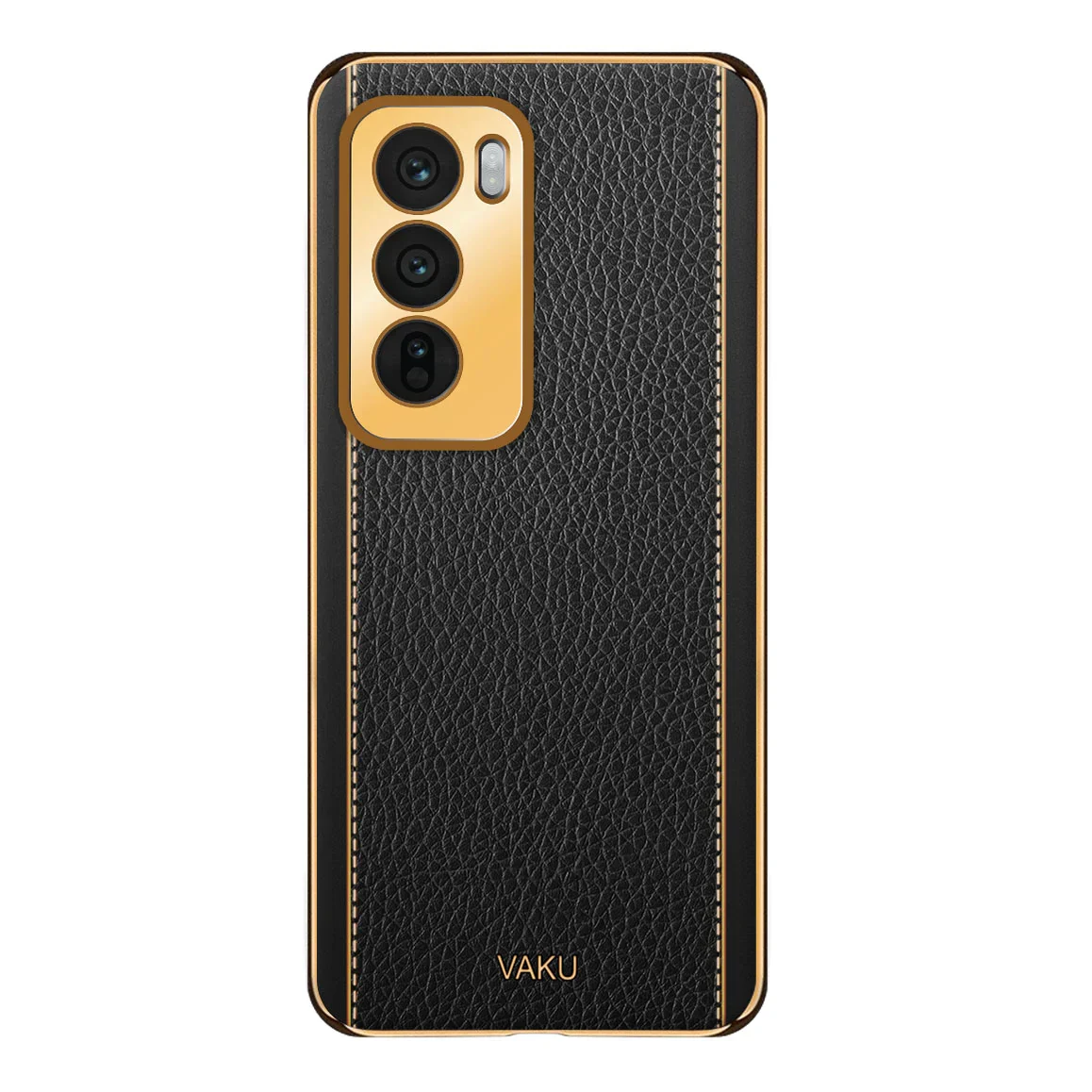 Vaku ® Oppo Reno12 5G Luxemberg Leather Pattern Gold Electroplated Soft TPU Back Cover - Image 7