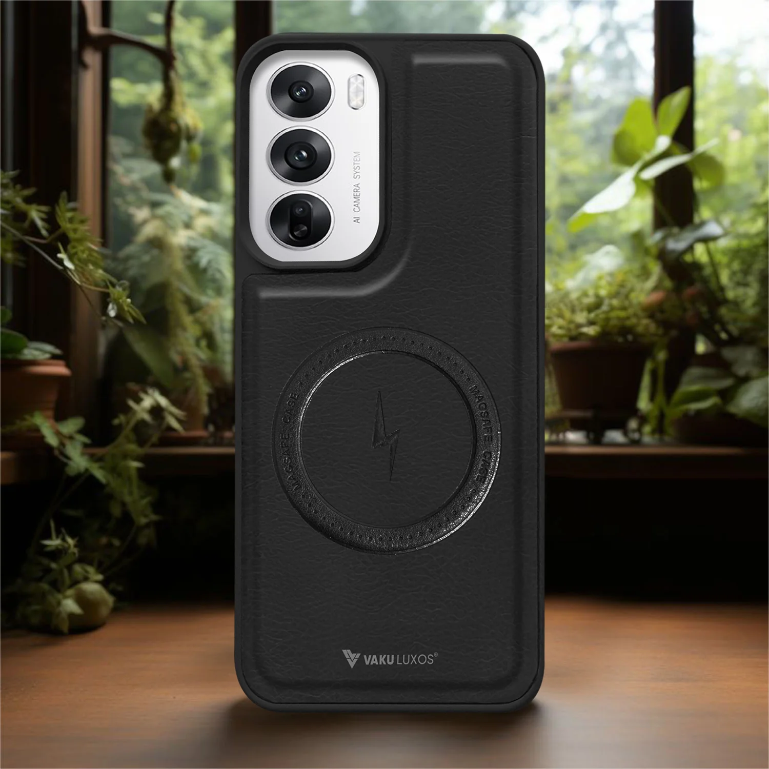 Vaku ® Oppo Reno12 5G Maxtron Leather Stitched Magnetic Magsafe Back Cover - Image 12