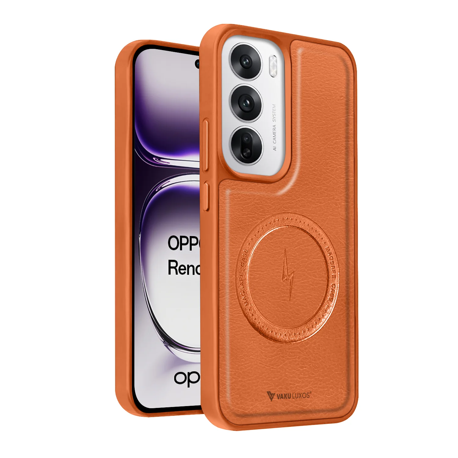 Vaku ® Oppo Reno12 Pro Maxtron Leather Stitched Magnetic Magsafe Back Cover