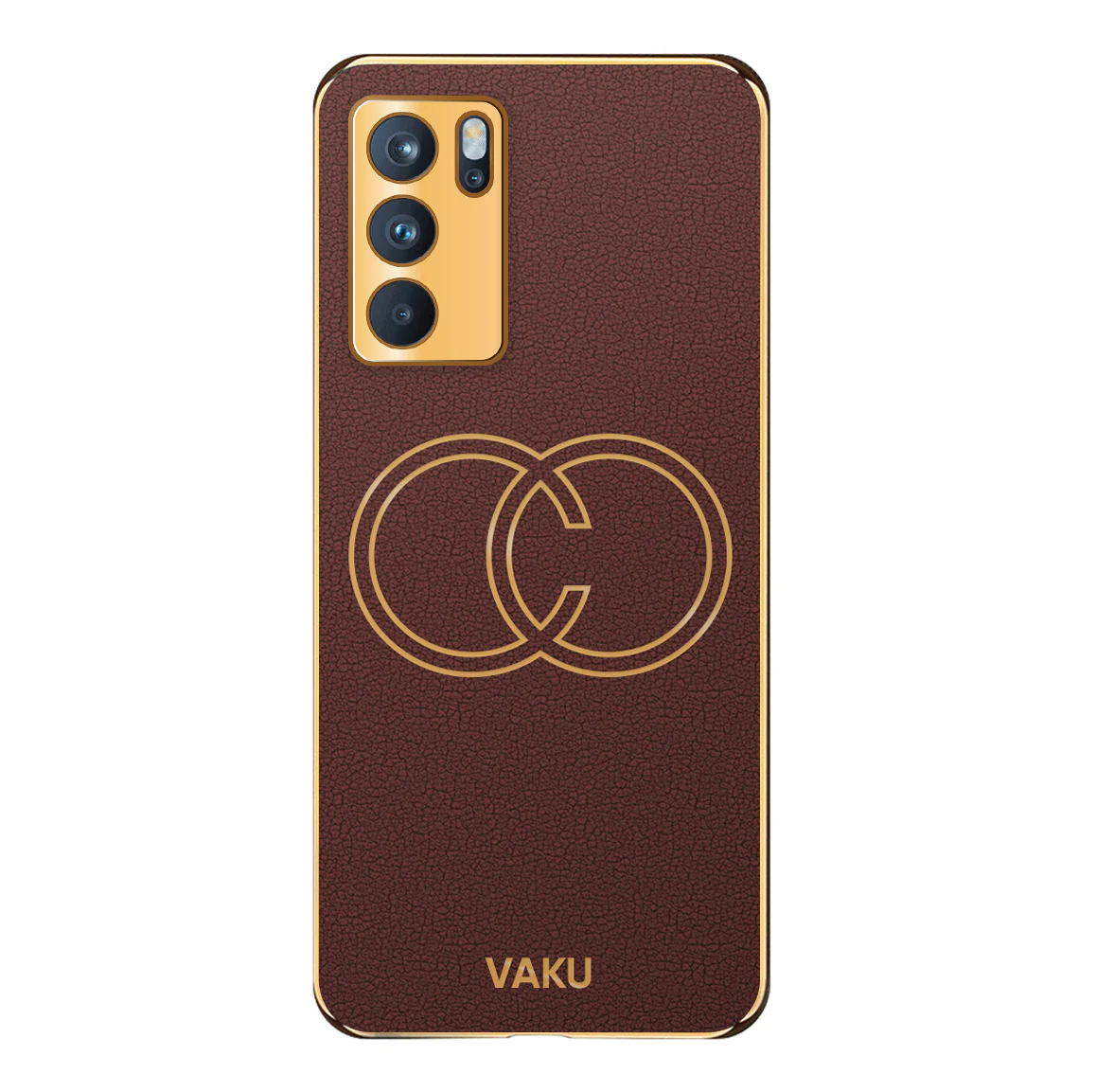 Vaku® Oppo Reno6 5G Skylar Leather Pattern Gold Electroplated Soft TPU Back Cover - Image 15