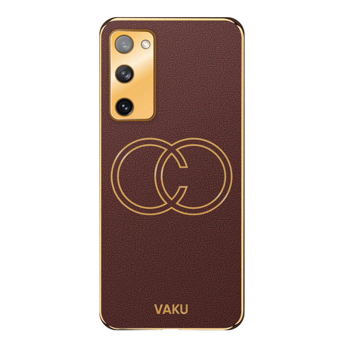 Vaku® Samsung Galaxy S20 FE Skylar Leather Pattern Gold Electroplated Soft TPU Back Cover - Image 13