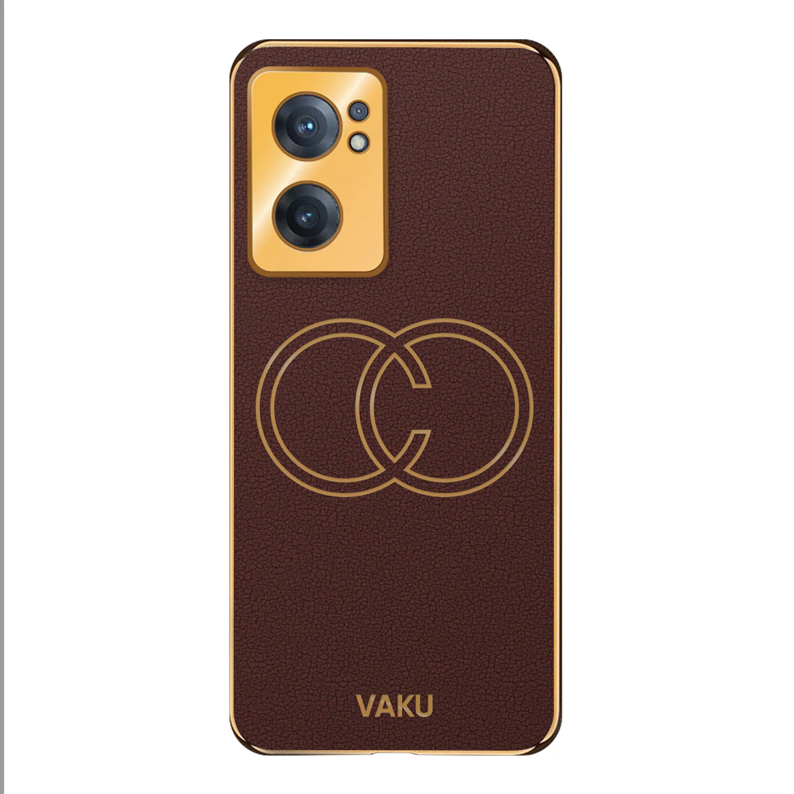 Vaku® Oppo Reno7 5G Skylar Leather Pattern Gold Electroplated Soft TPU Back Cover - Image 10