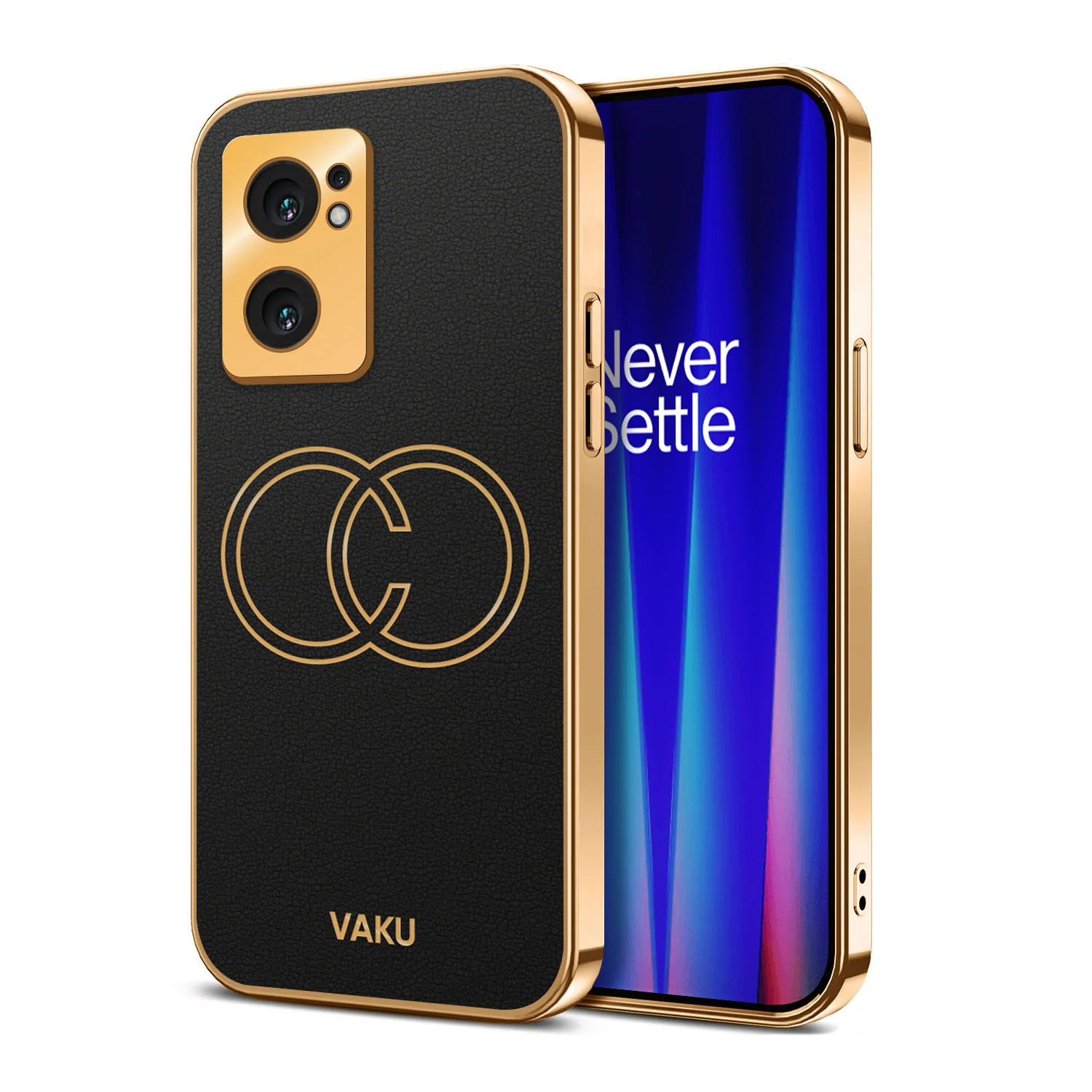 Vaku® Oppo Reno7 5G Skylar Leather Pattern Gold Electroplated Soft TPU Back Cover - Image 6