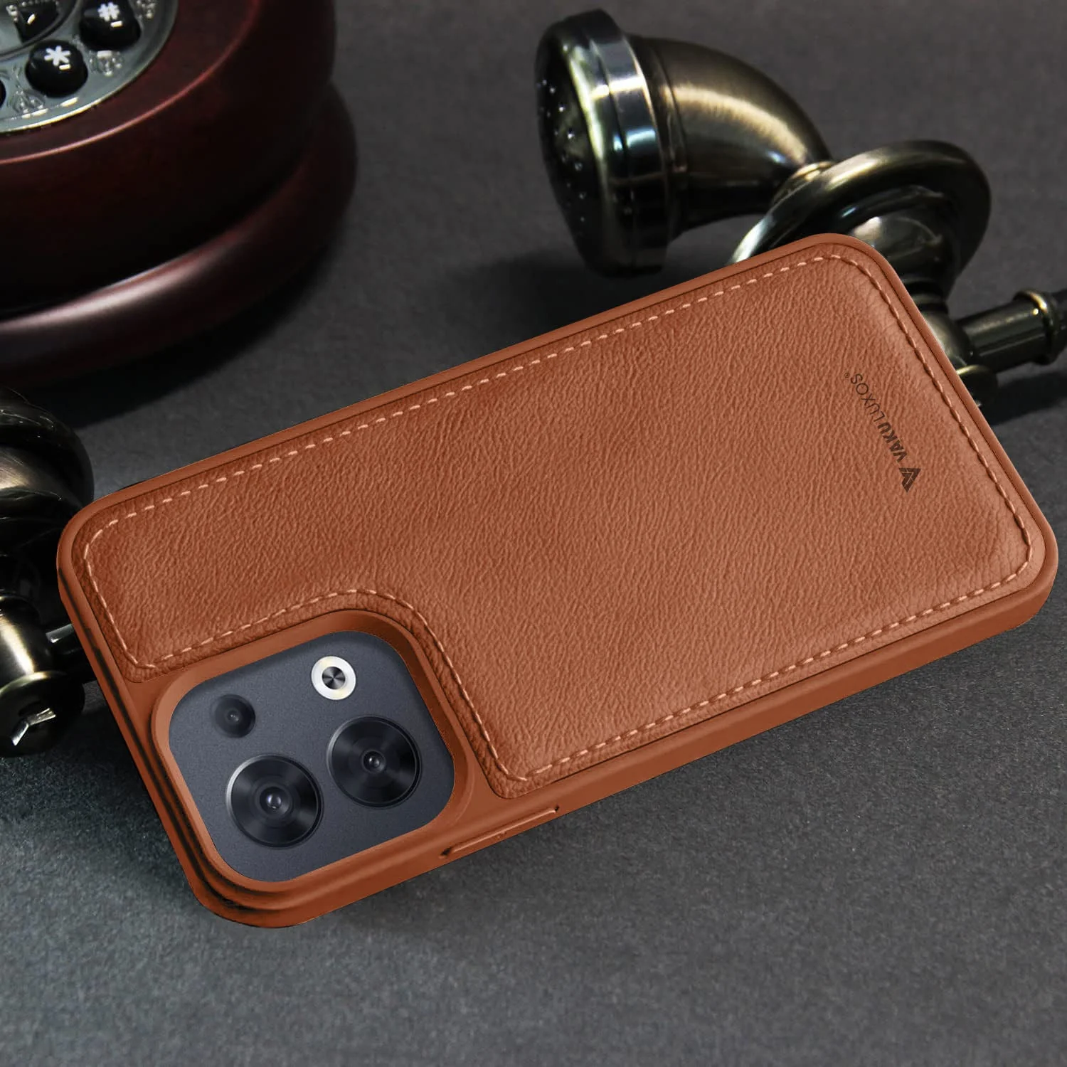 Vaku ® Oppo Reno8 5G Luxe Premium Leather Stitched Protective Back Cover - Image 10