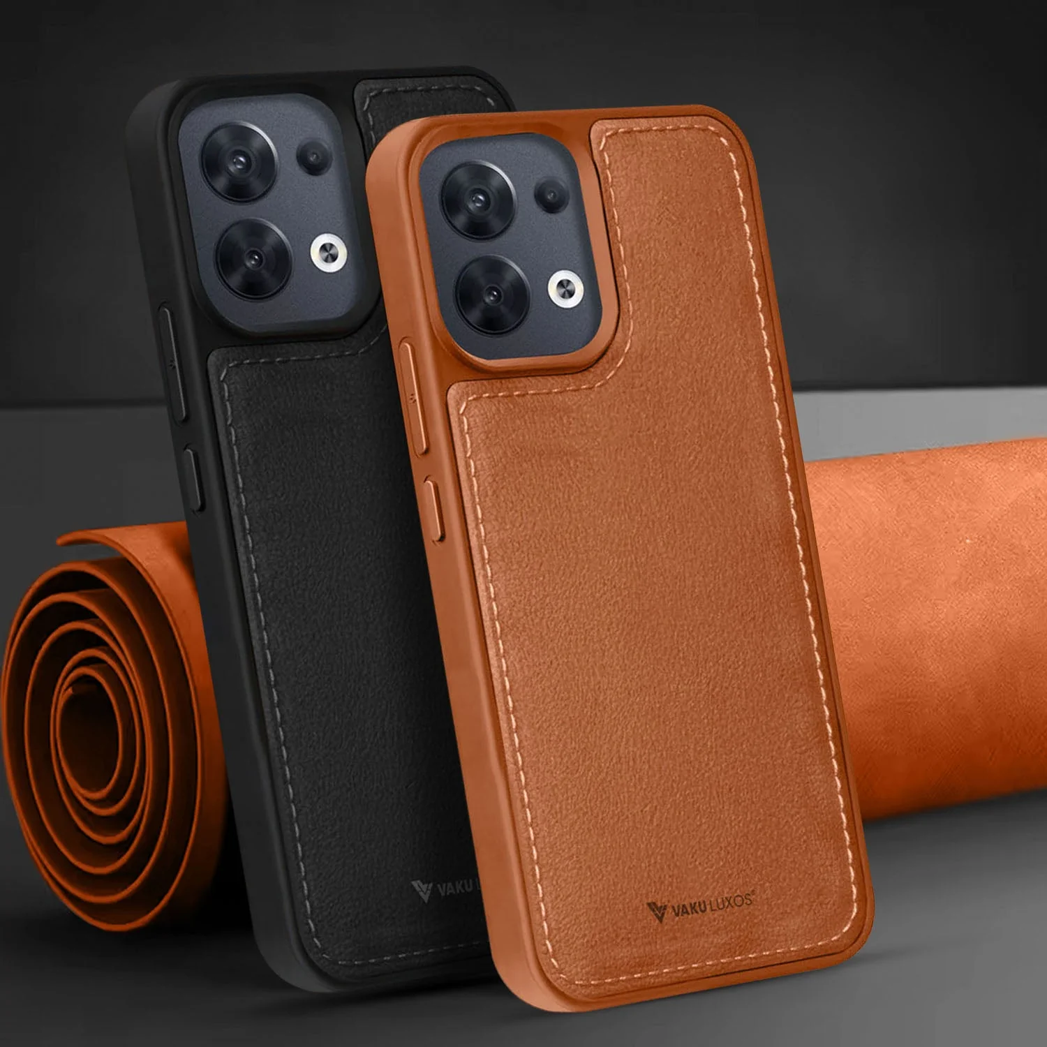 Vaku ® Oppo Reno8 5G Luxe Premium Leather Stitched Protective Back Cover - Image 5