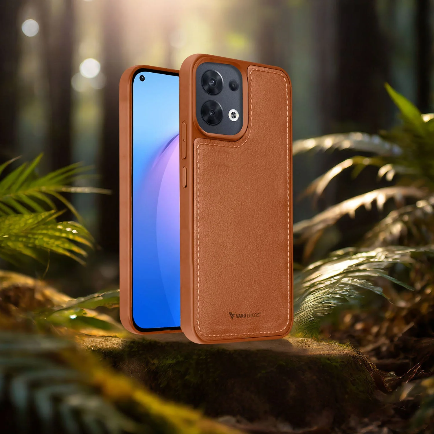 Vaku ® Oppo Reno8 5G Luxe Premium Leather Stitched Protective Back Cover - Image 6