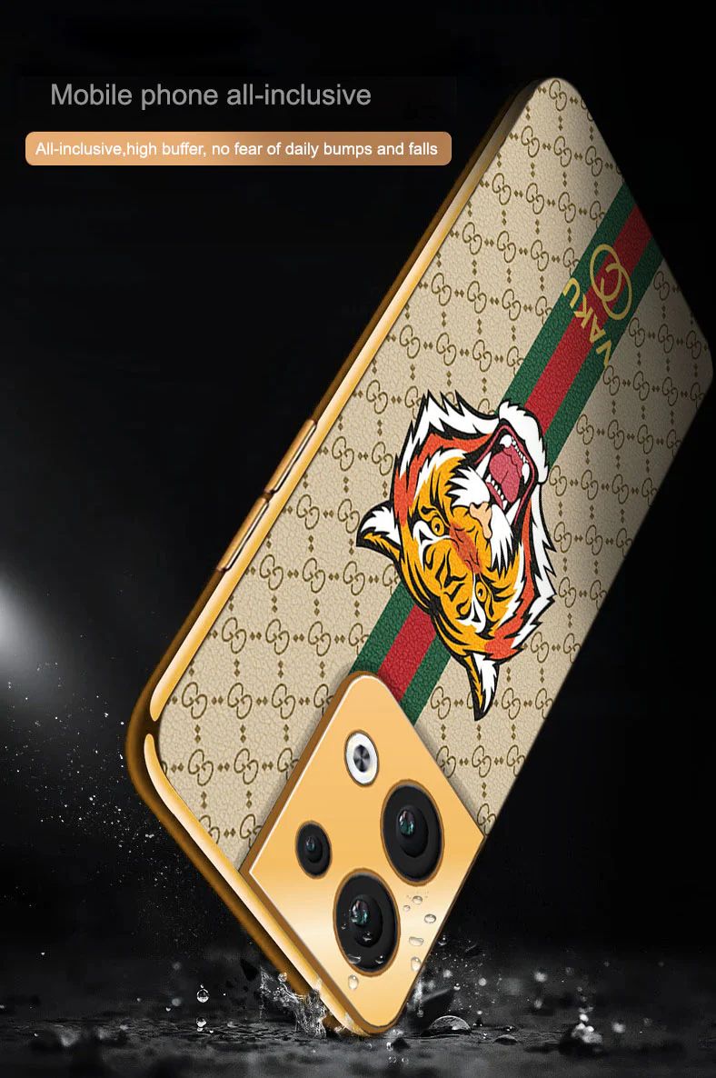 Vaku® Oppo Reno8 5G Lynx Designer Leather Pattern Gold Electroplated Soft TPU Back Cover Case - Image 13