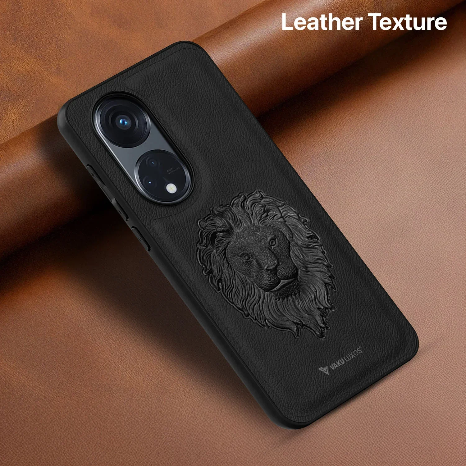 Vaku ® Oppo Reno8T 5G Lion Embossed Luxury Designer Leather Back Cover - Image 7