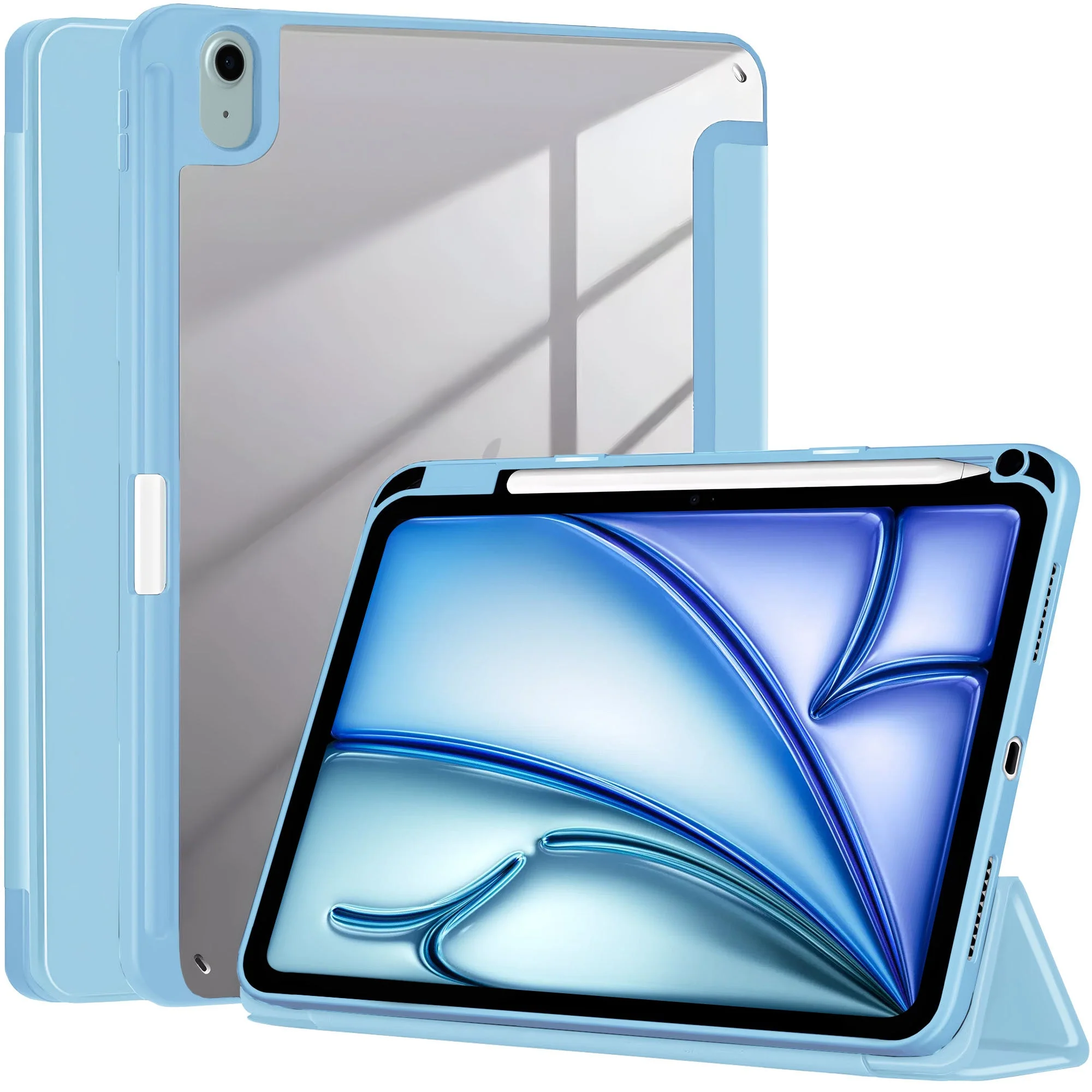 Vaku ® OPTINEX Apple iPad Air 13 inch (M2) Back Flip Stand Transparent Back Cover - Image 10