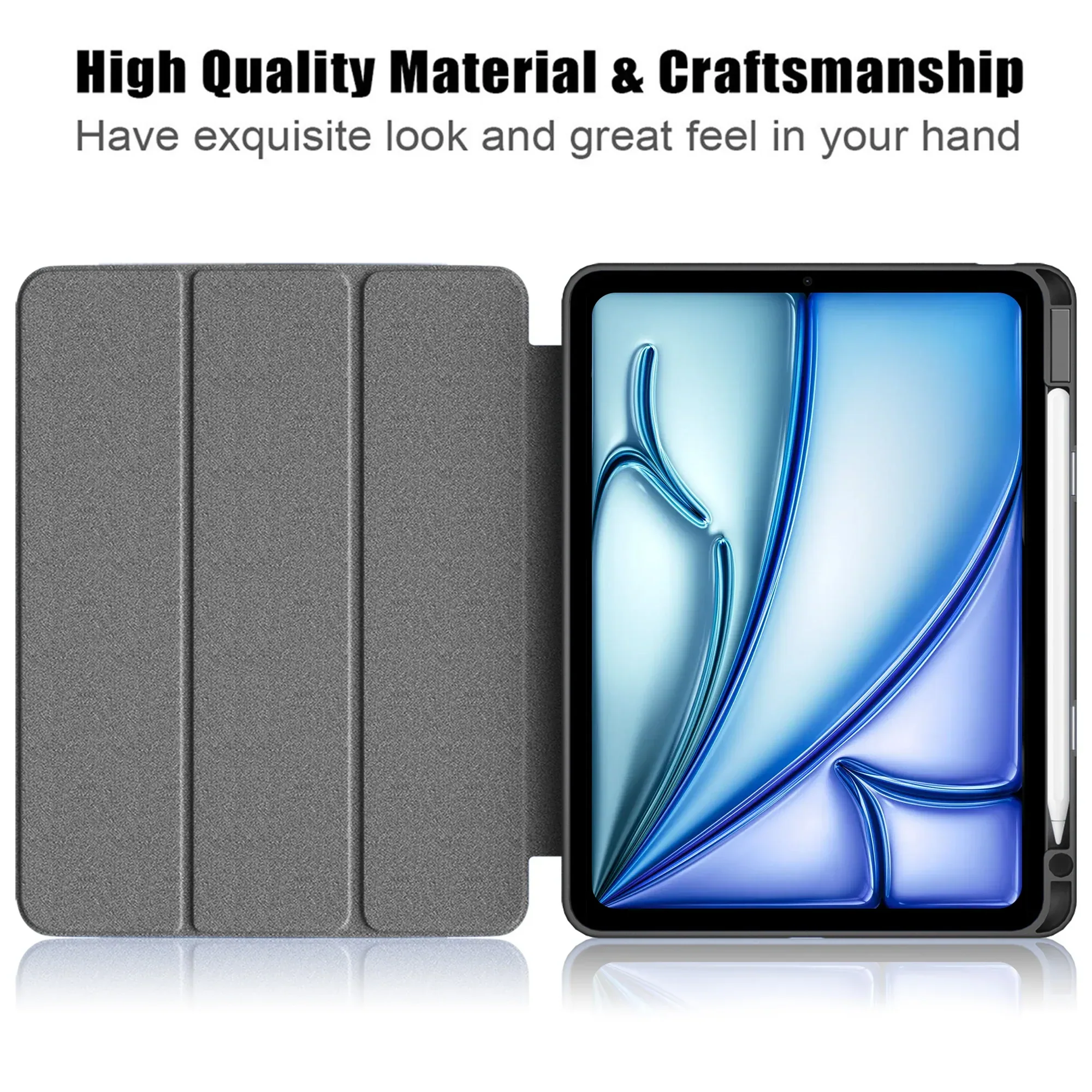 Vaku ® OPTINEX Apple iPad Air 13 inch (M2) Back Flip Stand Transparent Back Cover - Image 3