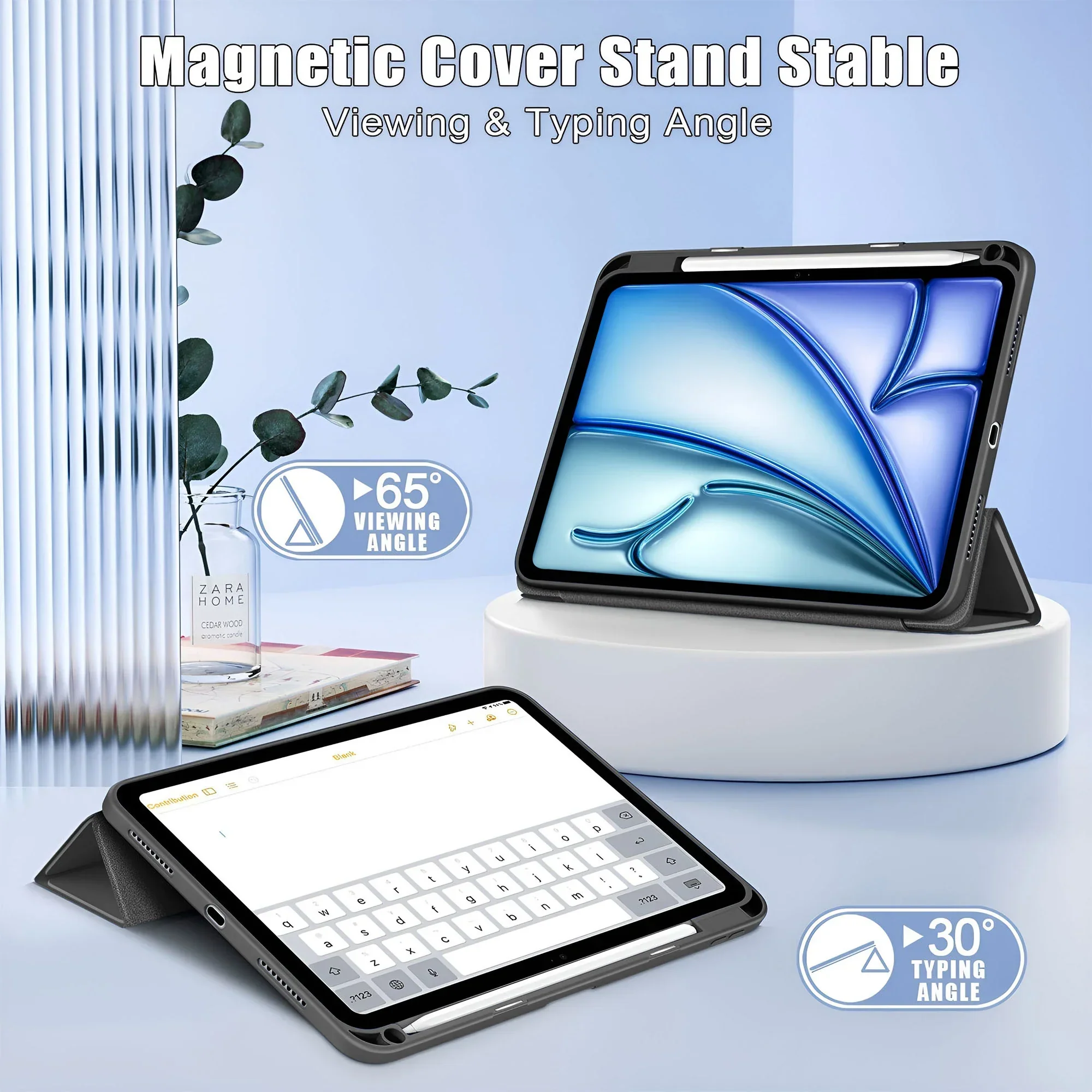 Vaku ® OPTINEX Apple iPad Air 13 inch (M2) Back Flip Stand Transparent Back Cover - Image 4