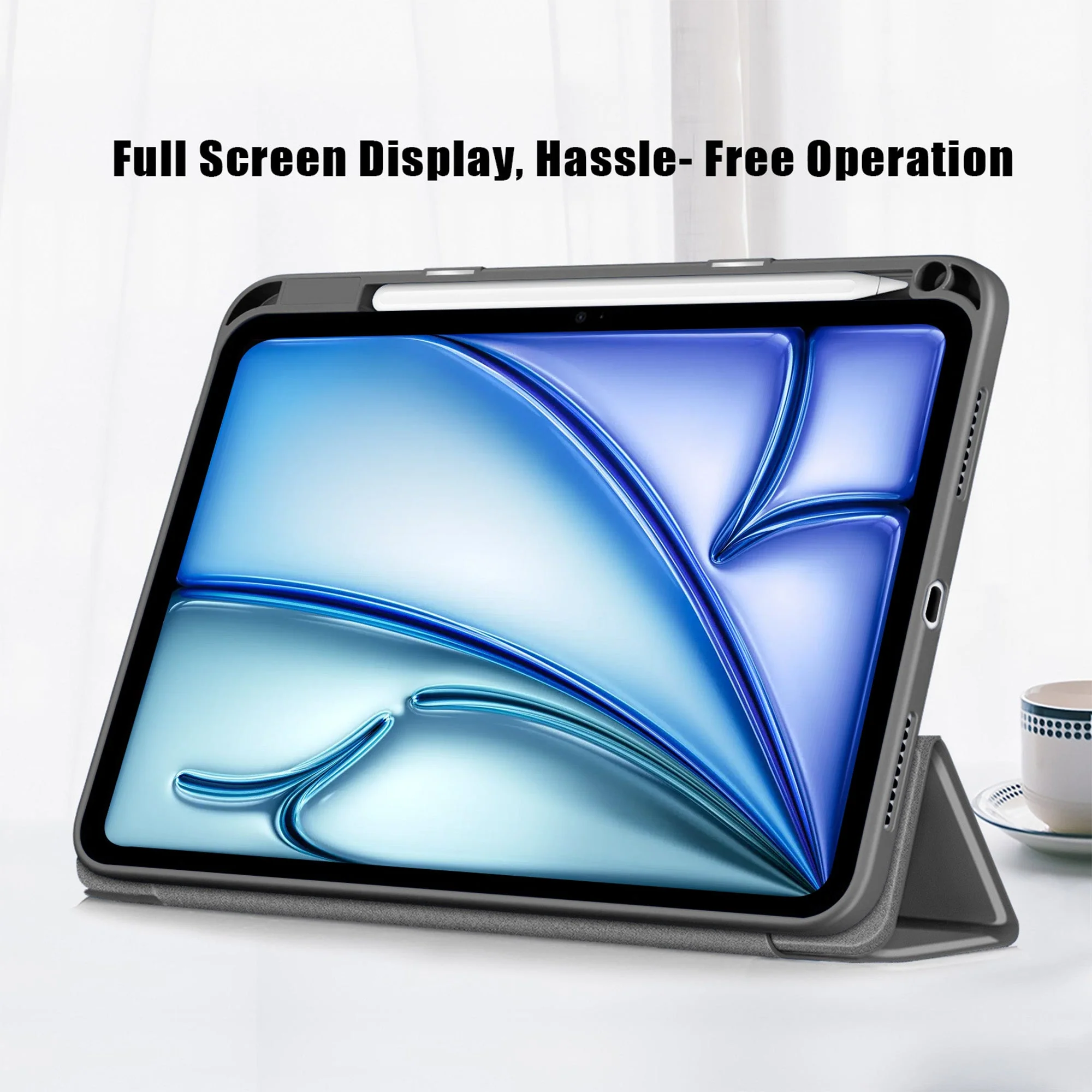 Vaku ® OPTINEX Apple iPad Air 13 inch (M2) Back Flip Stand Transparent Back Cover - Image 6