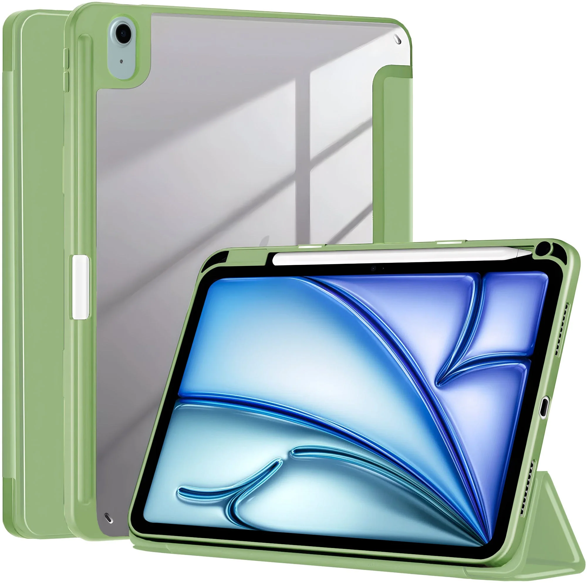 Vaku ® OPTINEX Apple iPad Air 13 inch (M2) Back Flip Stand Transparent Back Cover - Image 7