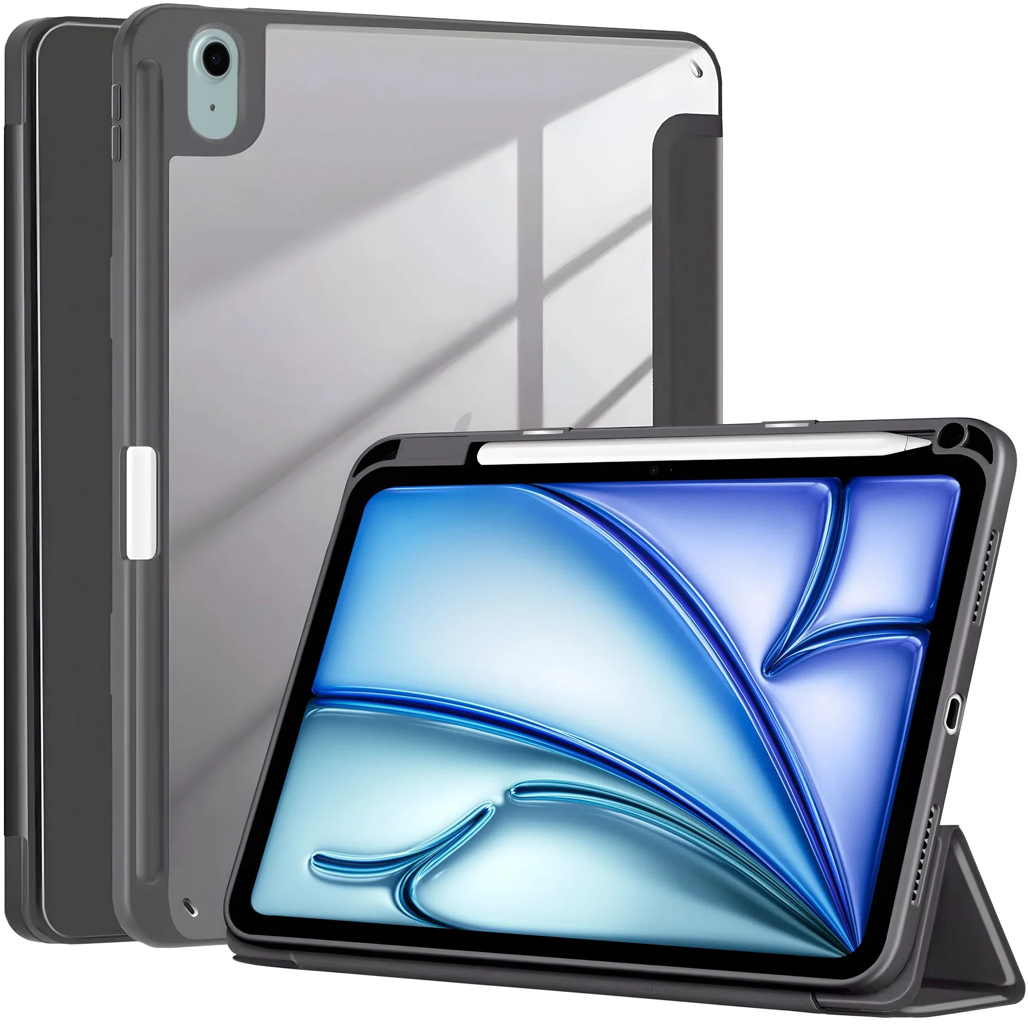 Vaku ® OPTINEX Apple iPad Air 13 inch (M2) Back Flip Stand Transparent Back Cover - Image 9