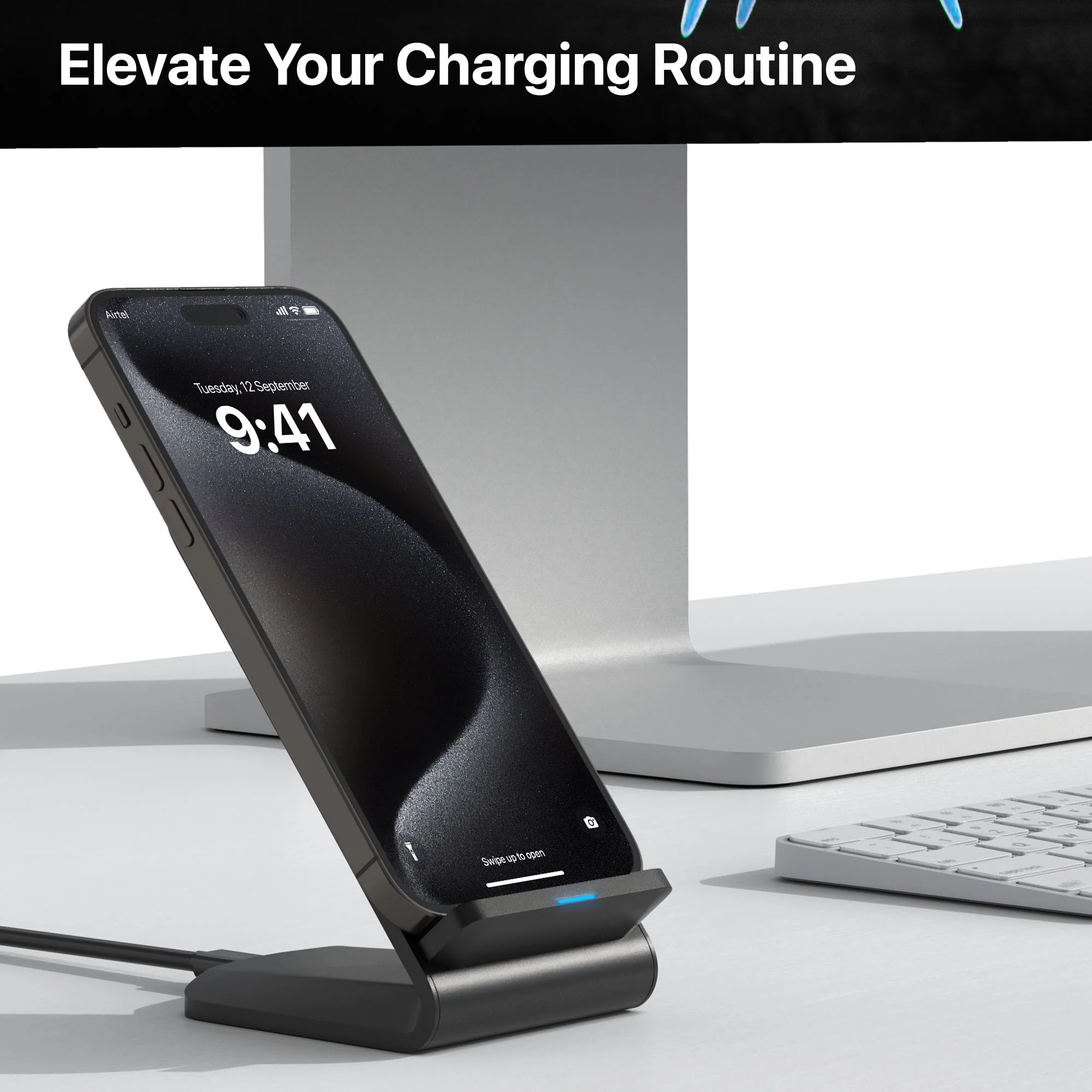 Vaku ® Qi Certified Unity II 15W Fast Charge Wireless Charger Stand Universally Compatible with Qi Enabled - Image 6