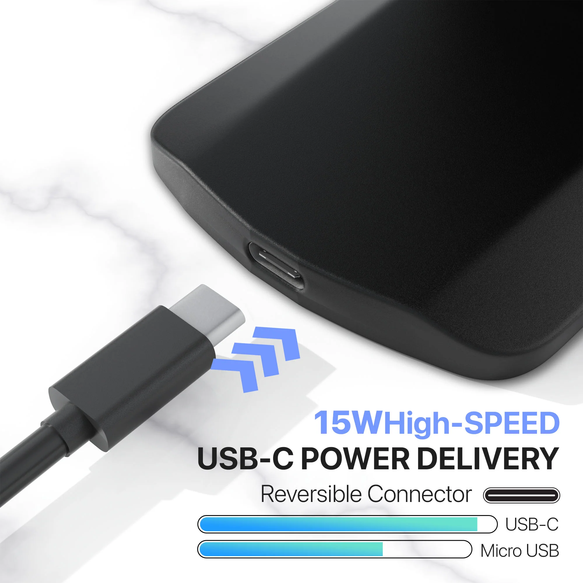 Vaku ® Qi Certified Unity II 15W Fast Charge Wireless Charger Stand Universally Compatible with Qi Enabled - Image 8