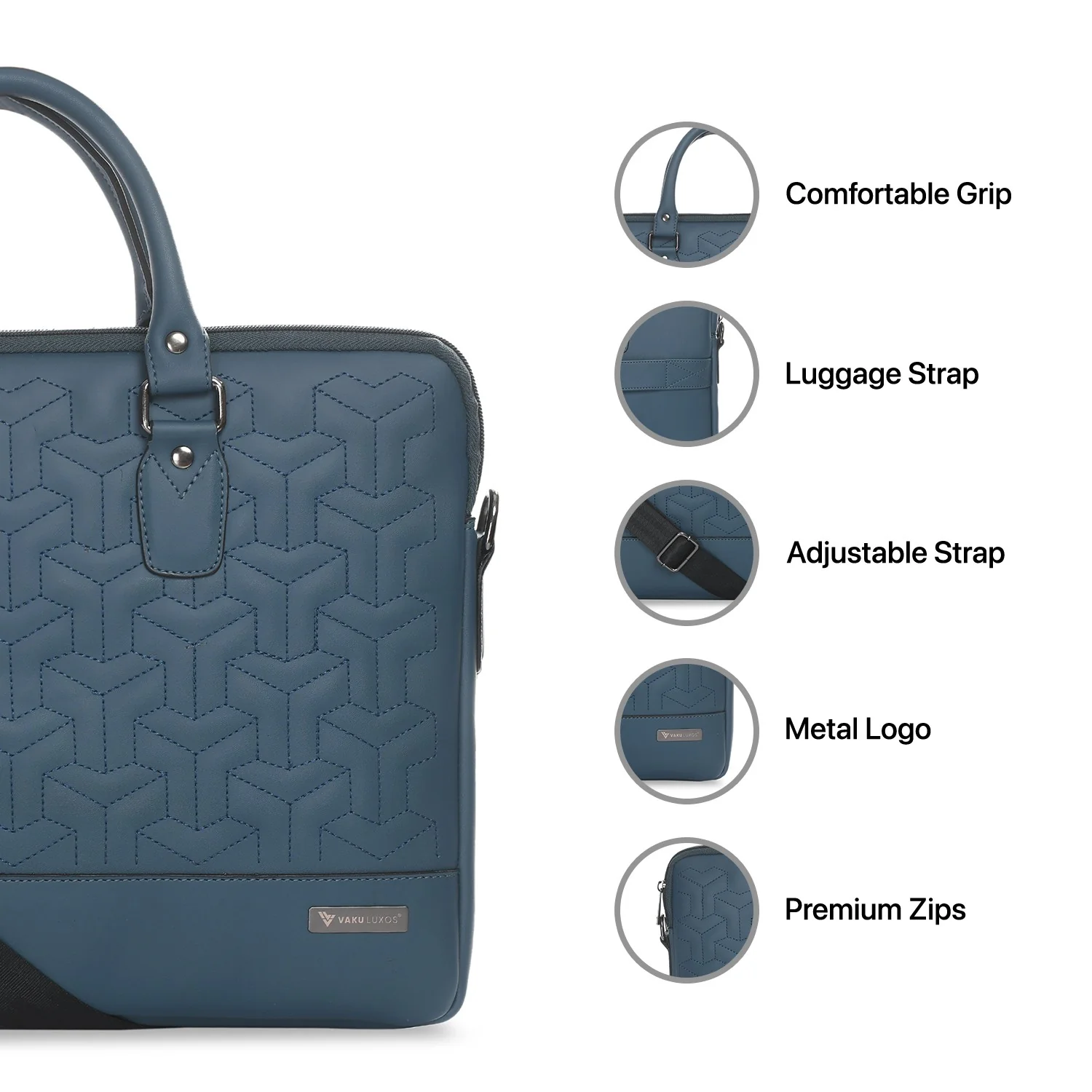 Vaku® Ramona 15 inch Laptop Bag Premium Laptop Messenger Bag For Men and Women - Image 12