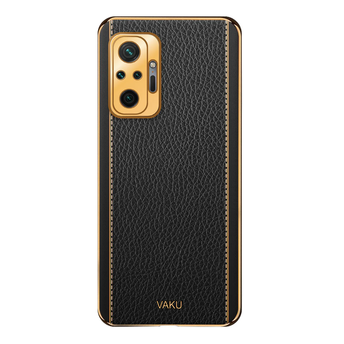 Vaku® Redmi Note 10 Pro Max Luxemberg Leather Stitched Gold Electroplated Soft TPU Back Cover - Image 15
