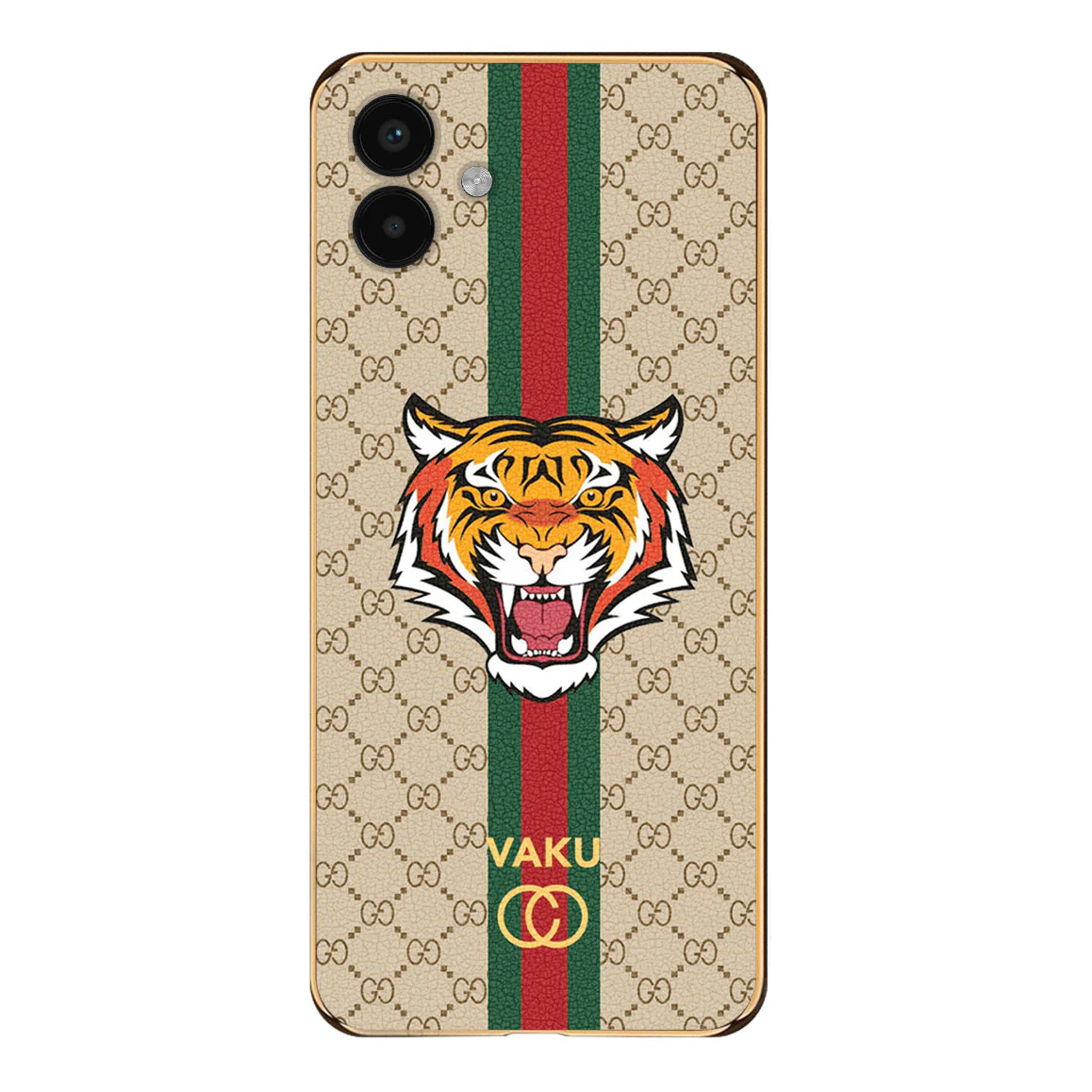 Vaku ® Samsung Galaxy A04 Lynx Line Leather Stitched Gold Electroplated Soft TPU Back Cover Case - Image 16