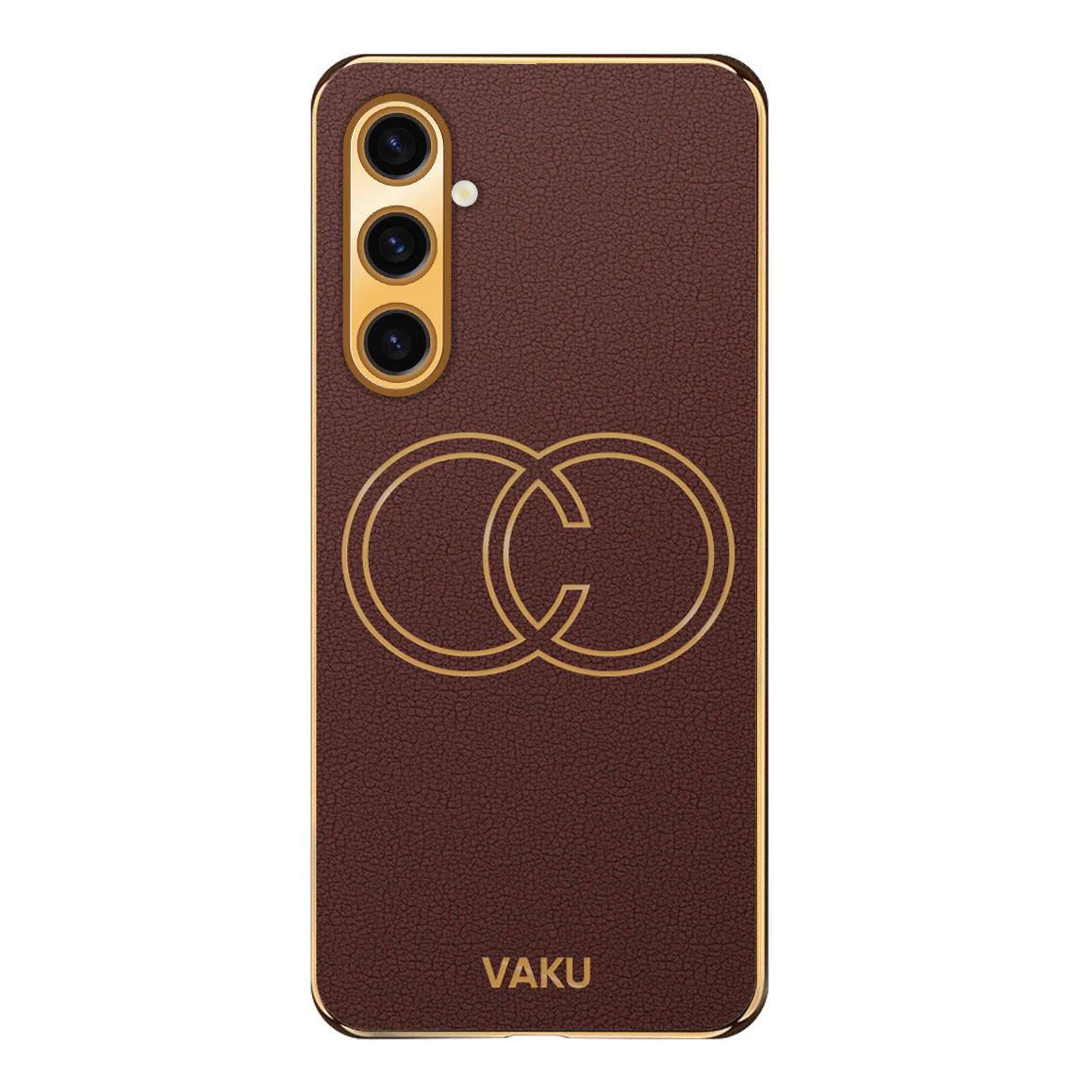 Vaku® Samsung Galaxy A04s Skylar Leather Pattern Gold Electroplated Soft TPU Back Cover - Image 12