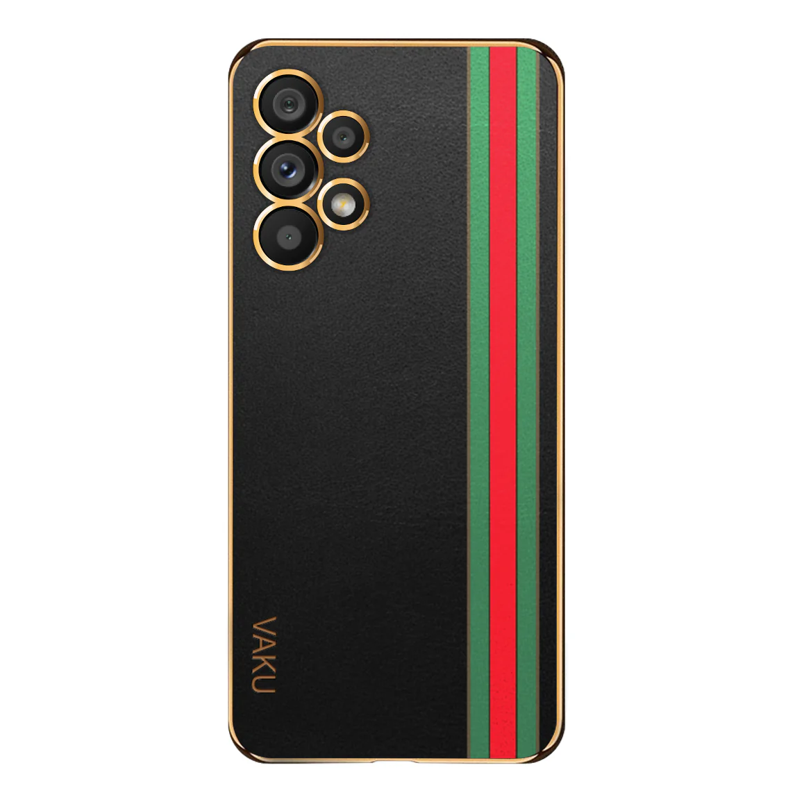 Vaku ® Samsung Galaxy A13 Felix Line Leather Stitched Gold Electroplated Soft TPU Back Cover - Image 6