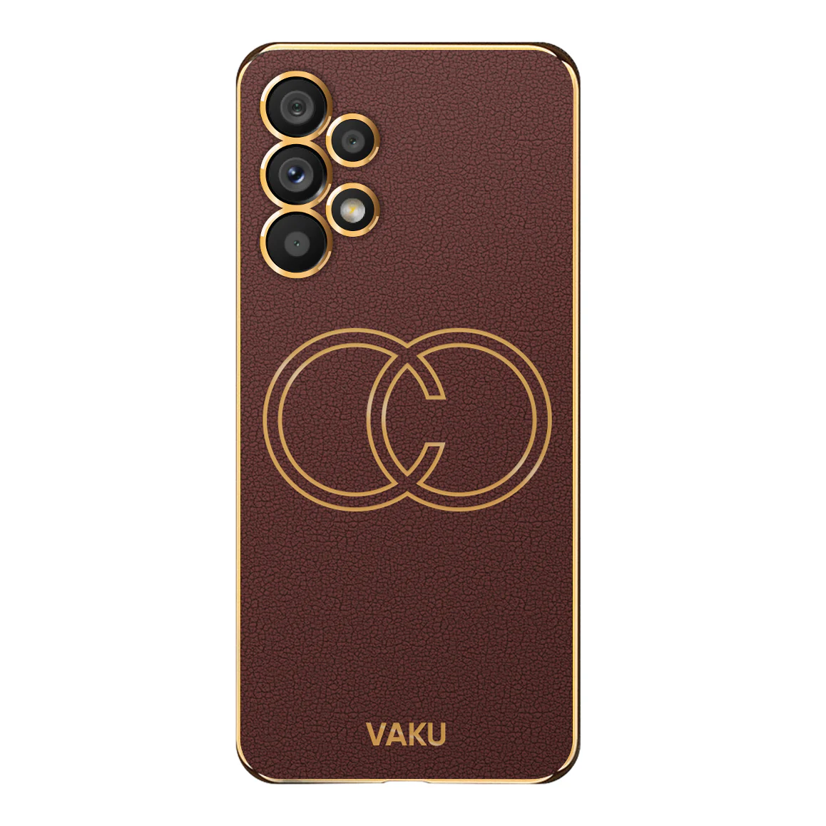Vaku ® Samsung Galaxy A13 Skylar Leather Pattern Gold Electroplated Soft TPU Back Cover - Image 17