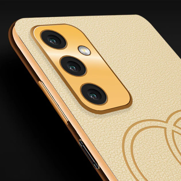 Vaku® Samsung Galaxy A14 5G Skylar Leather Pattern Gold Electroplated Soft TPU Back Cover - Image 2