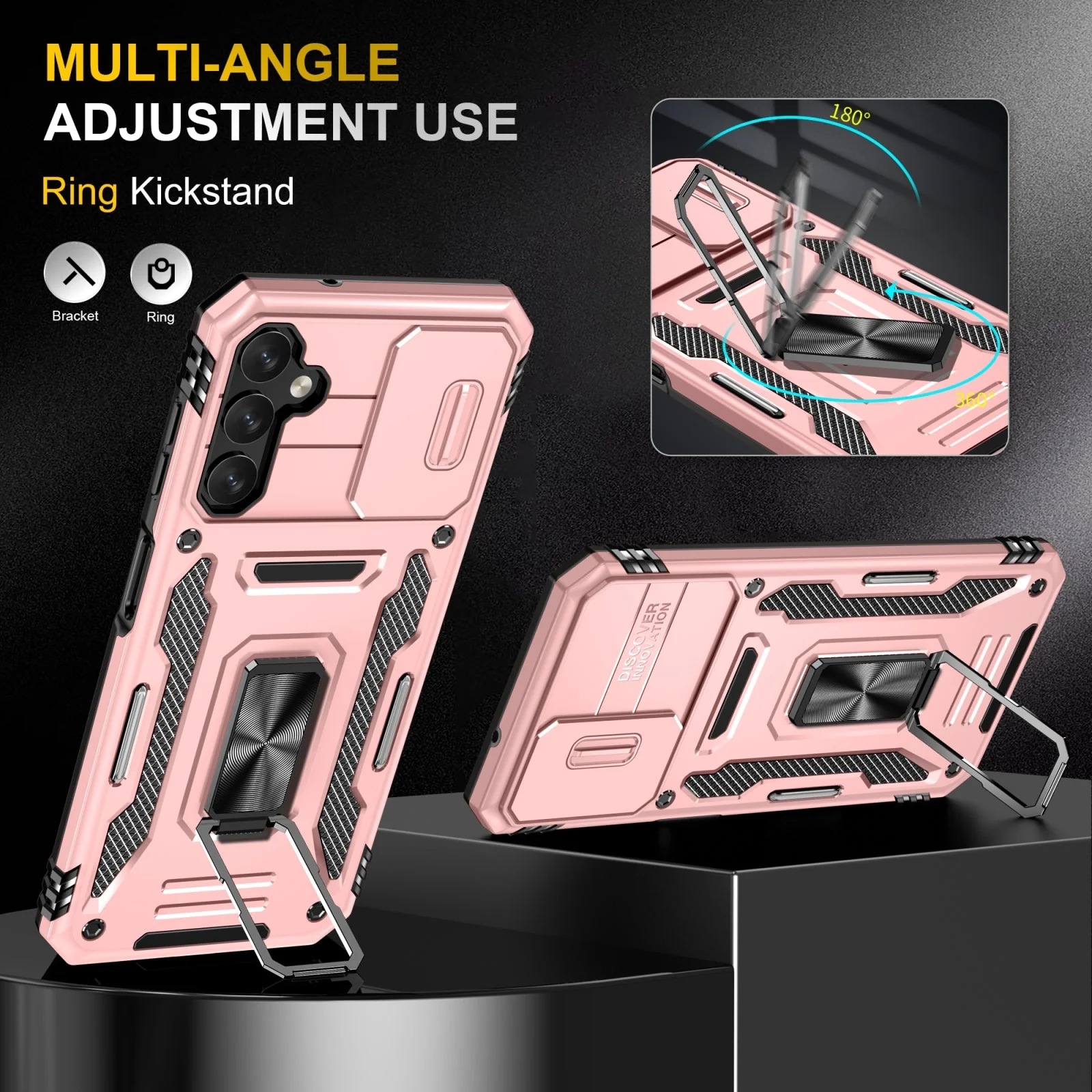 Vaku ® Samsung Galaxy A15 5G Aegis Armor Slide Camera Protection Back Cover - Image 2