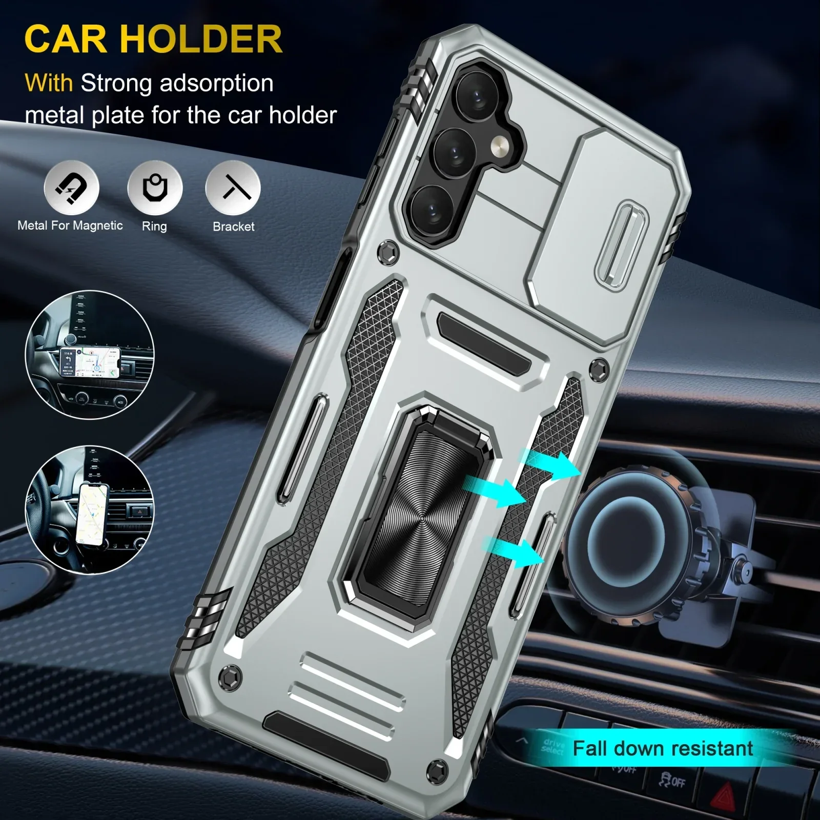 Vaku ® Samsung Galaxy A15 5G Aegis Armor Slide Camera Protection Back Cover - Image 5