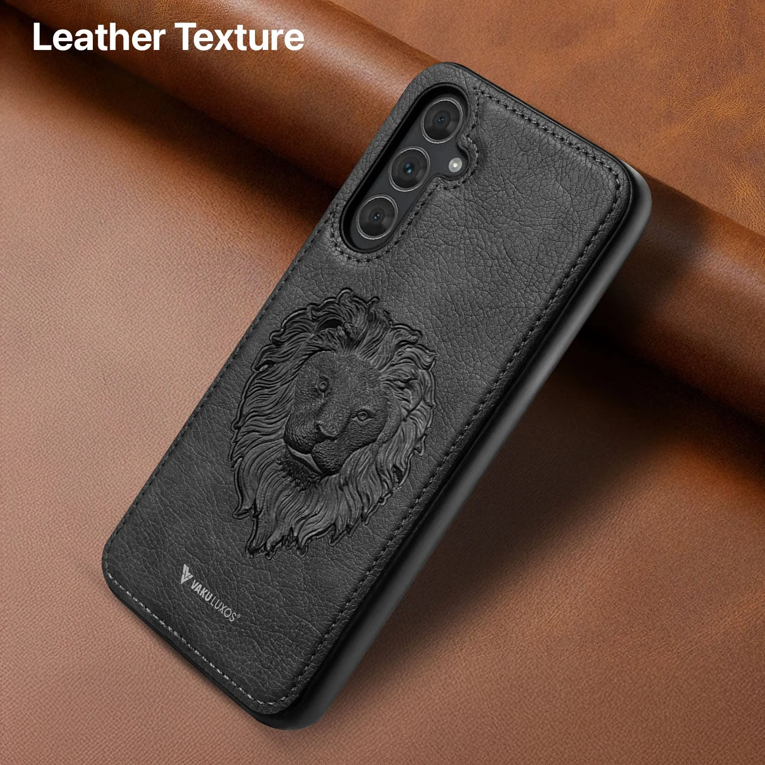 Vaku ® Samsung Galaxy A15 5G Lion Embossed Luxury Designer Leather Back Cover - Image 10