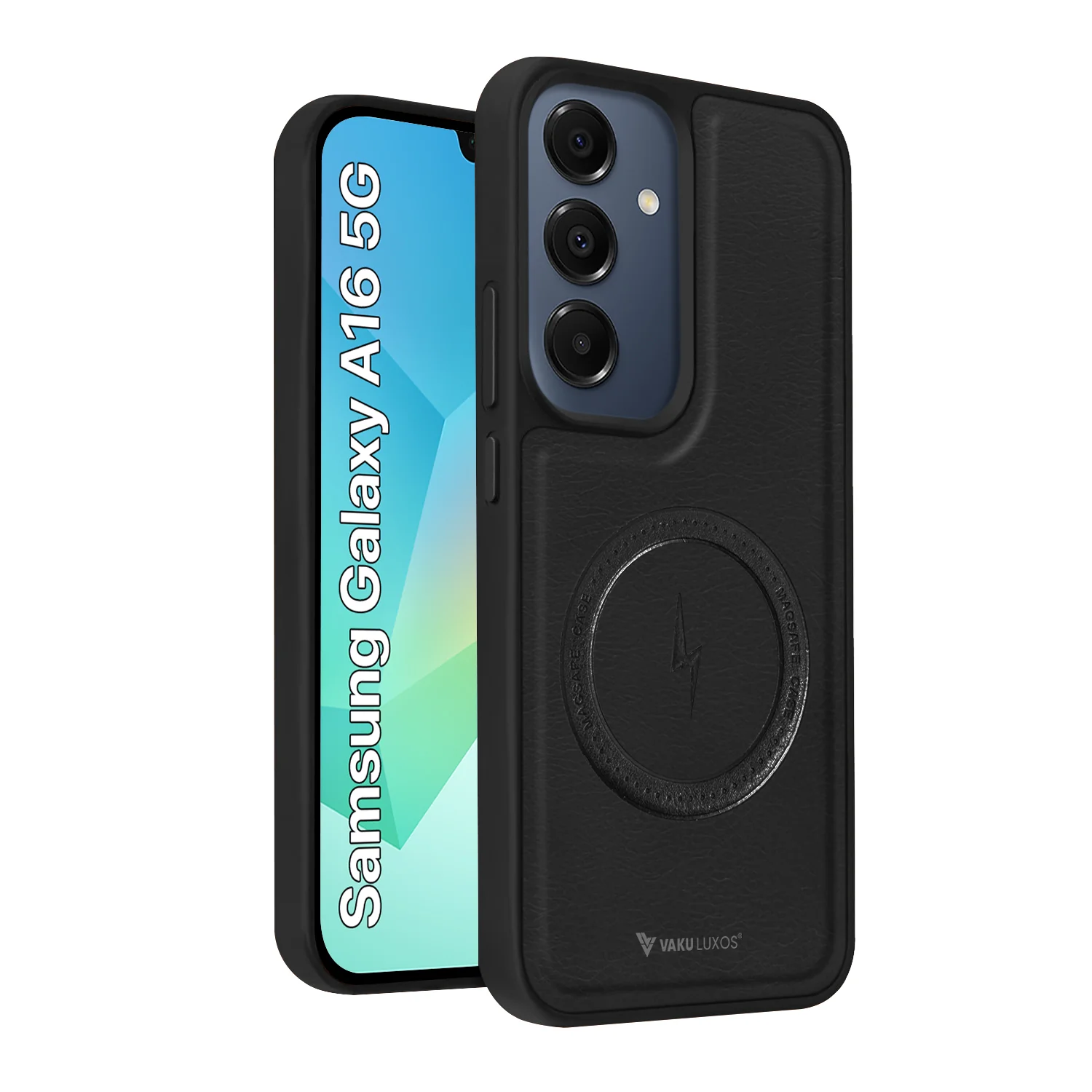 Vaku ® Samsung Galaxy A16 5G Maxtron Leather Stitched Magnetic Magsafe Back Cover - Image 2