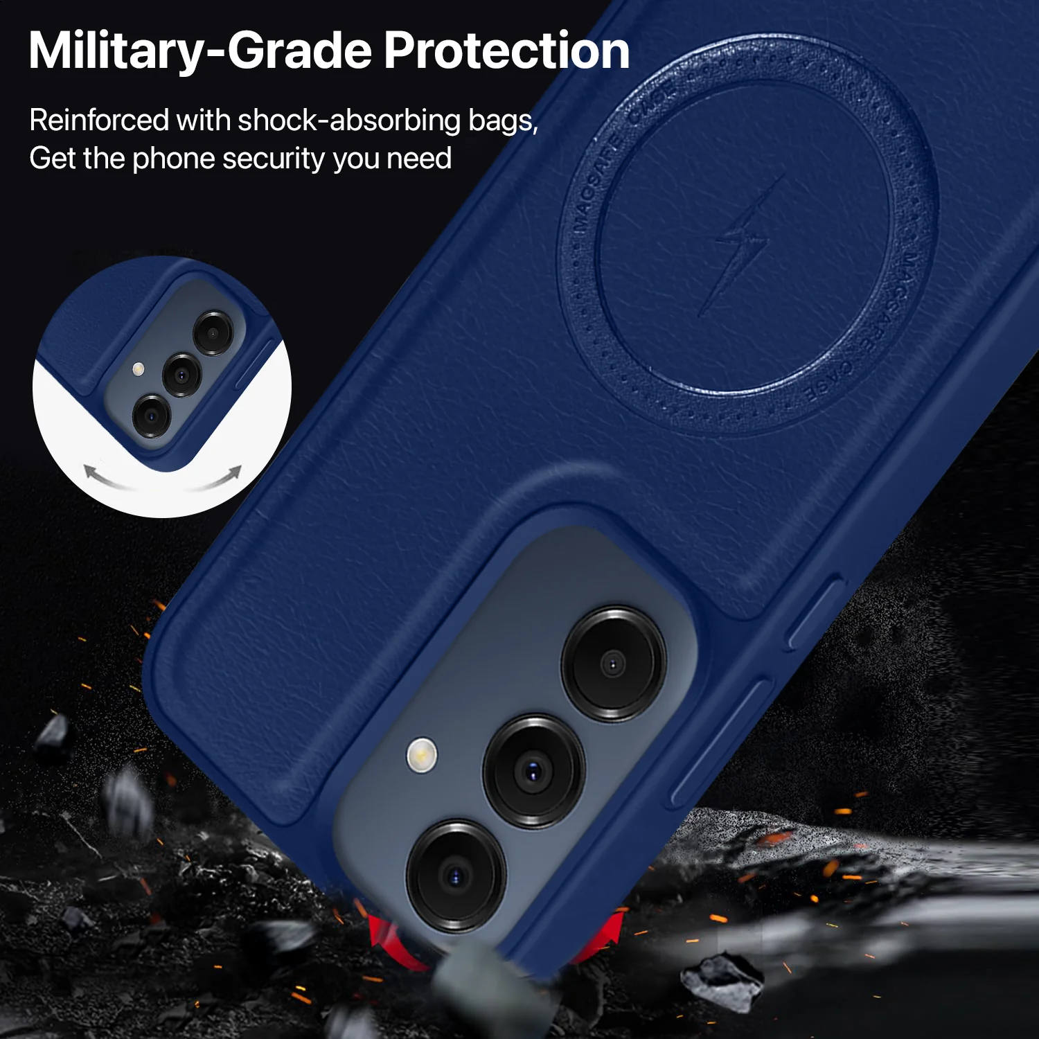 Vaku ® Samsung Galaxy A16 5G Maxtron Leather Stitched Magnetic Magsafe Back Cover - Image 5