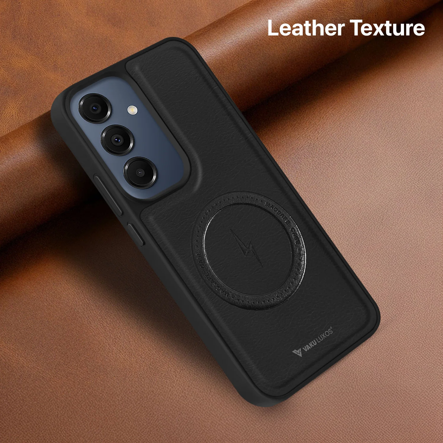Vaku ® Samsung Galaxy A16 5G Maxtron Leather Stitched Magnetic Magsafe Back Cover - Image 6