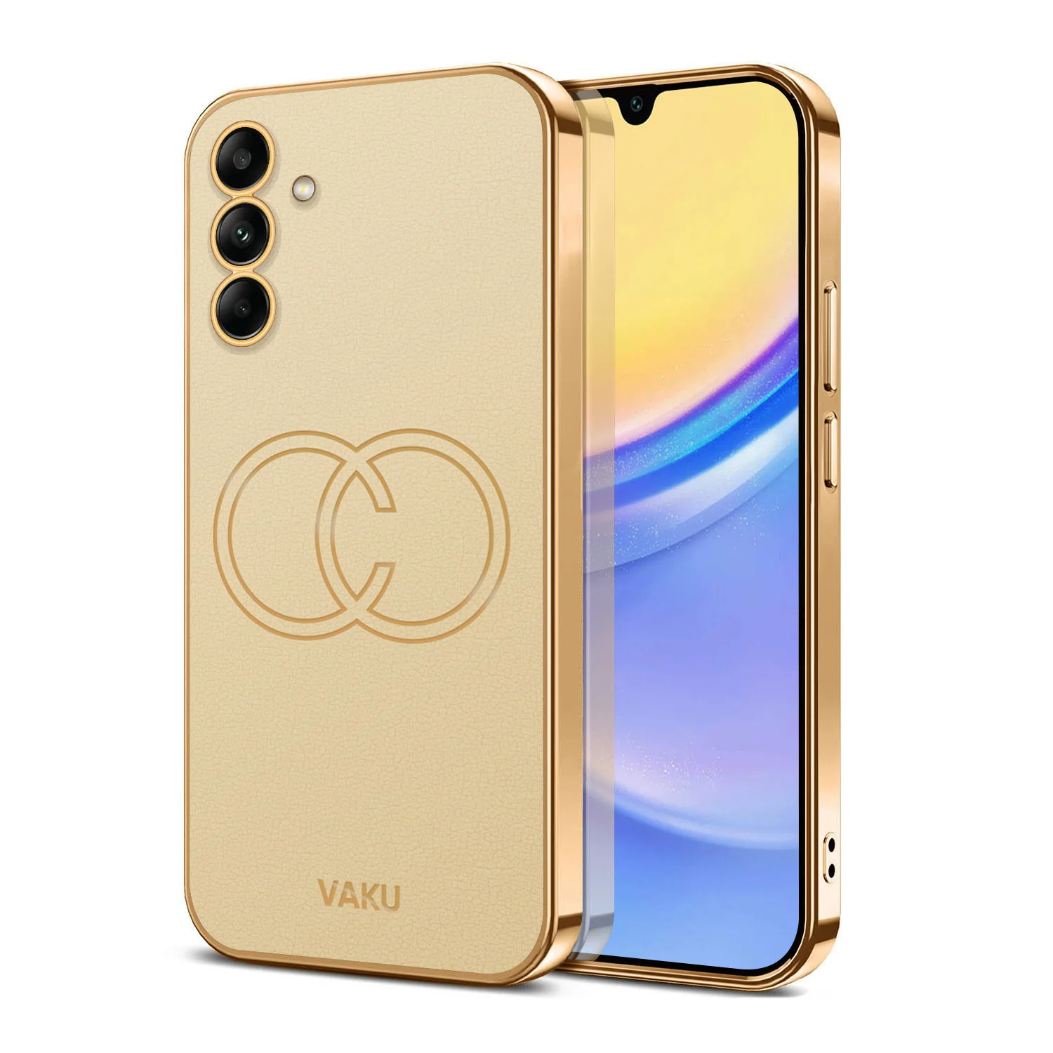 Vaku ® Samsung Galaxy A23 5G Skylar Leather Pattern Gold Electroplated Soft TPU Back Cover - Image 18
