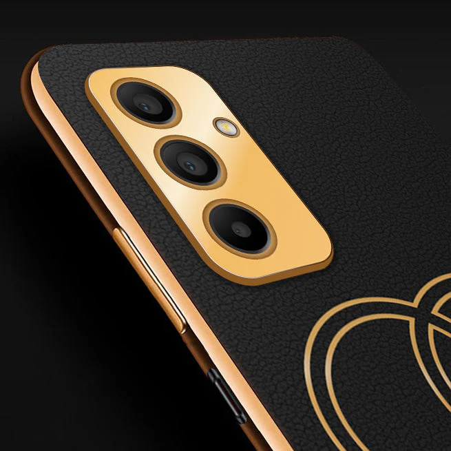 Vaku® Samsung Galaxy A24 4G Skylar Leather Pattern Gold Electroplated Soft TPU Back Cover - Image 15