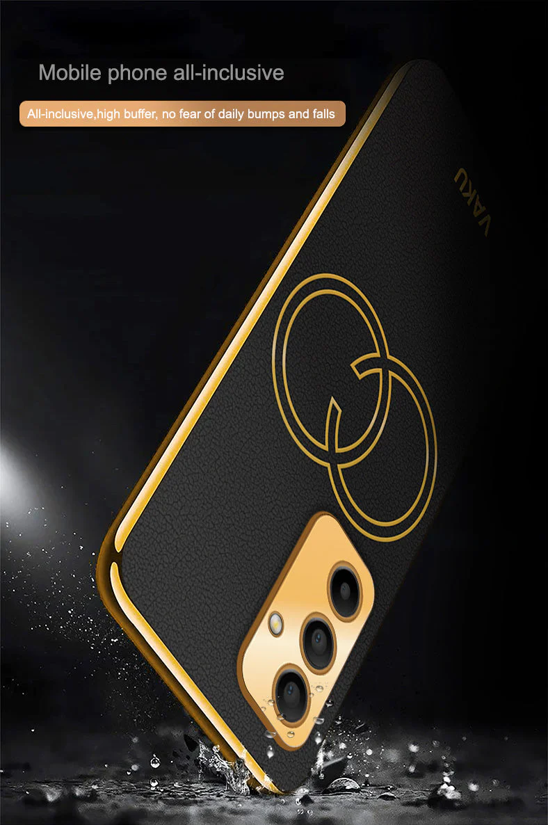 Vaku® Samsung Galaxy A24 4G Skylar Leather Pattern Gold Electroplated Soft TPU Back Cover - Image 17