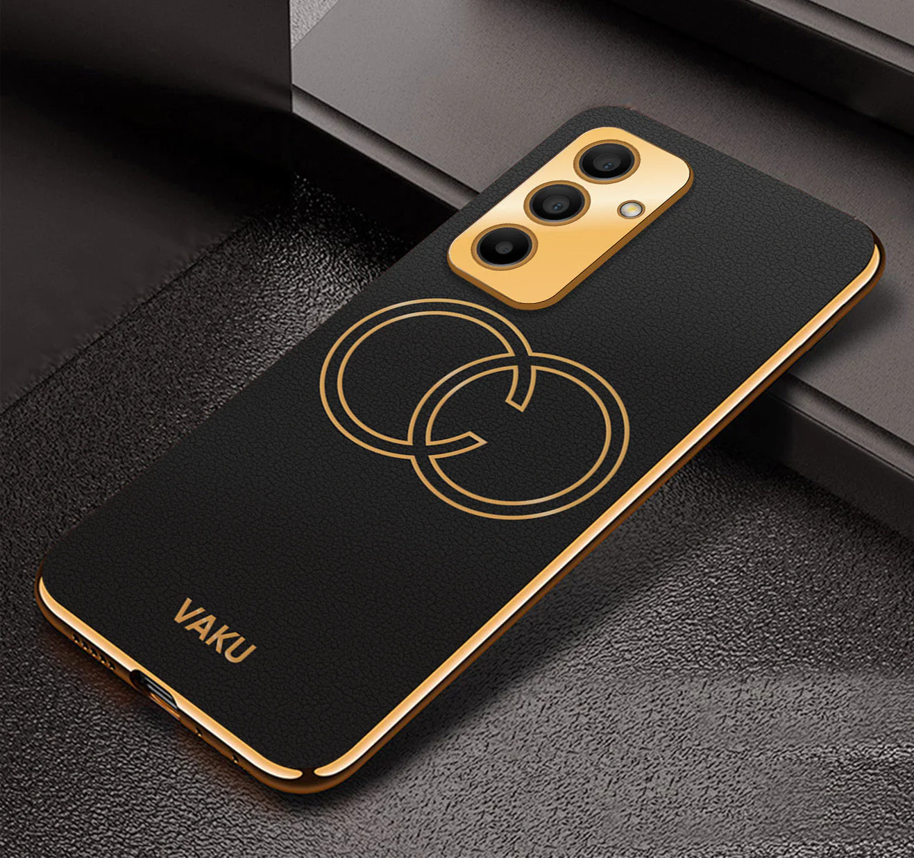 Vaku® Samsung Galaxy A24 4G Skylar Leather Pattern Gold Electroplated Soft TPU Back Cover - Image 19