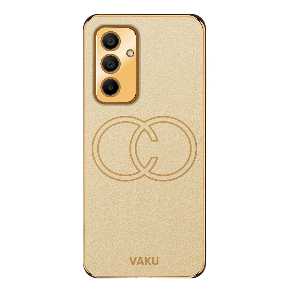 Vaku® Samsung Galaxy A24 4G Skylar Leather Pattern Gold Electroplated Soft TPU Back Cover - Image 3