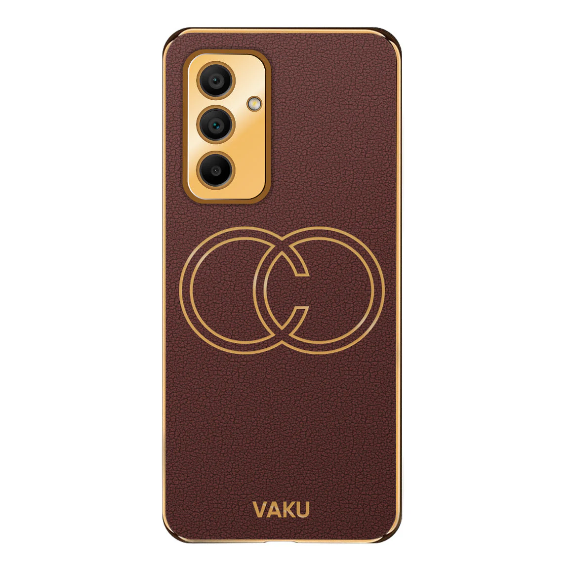 Vaku® Samsung Galaxy A24 4G Skylar Leather Pattern Gold Electroplated Soft TPU Back Cover - Image 8