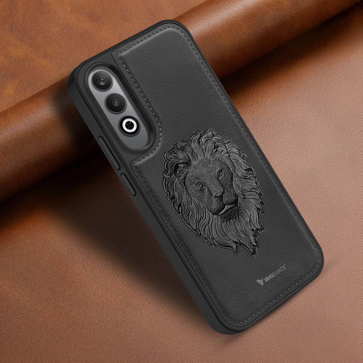 Vaku ® Samsung Galaxy A25 5G Lion Embossed Luxury Designer Leather Back Cover
