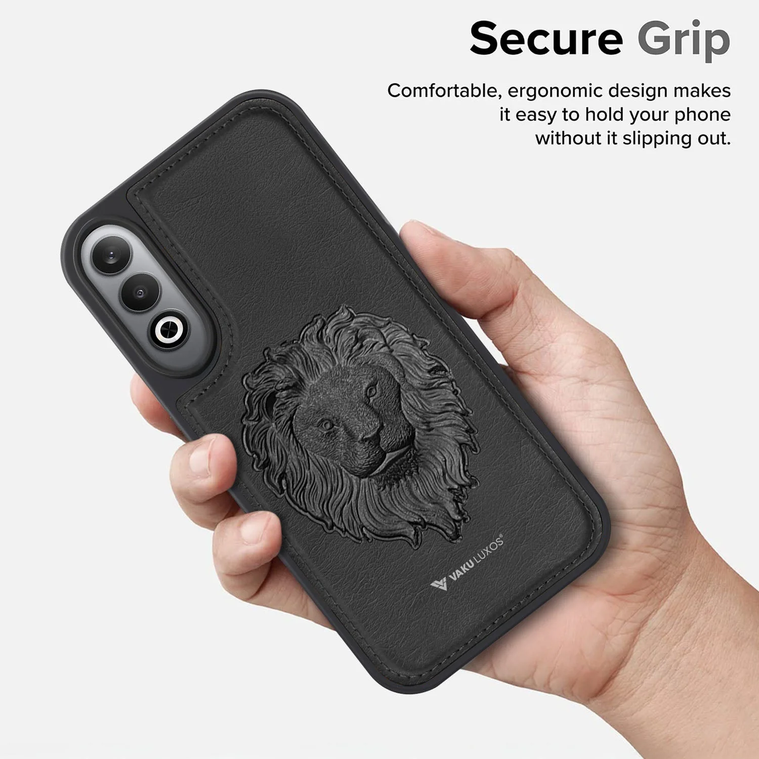Vaku ® Samsung Galaxy A25 5G Lion Embossed Luxury Designer Leather Back Cover - Image 7