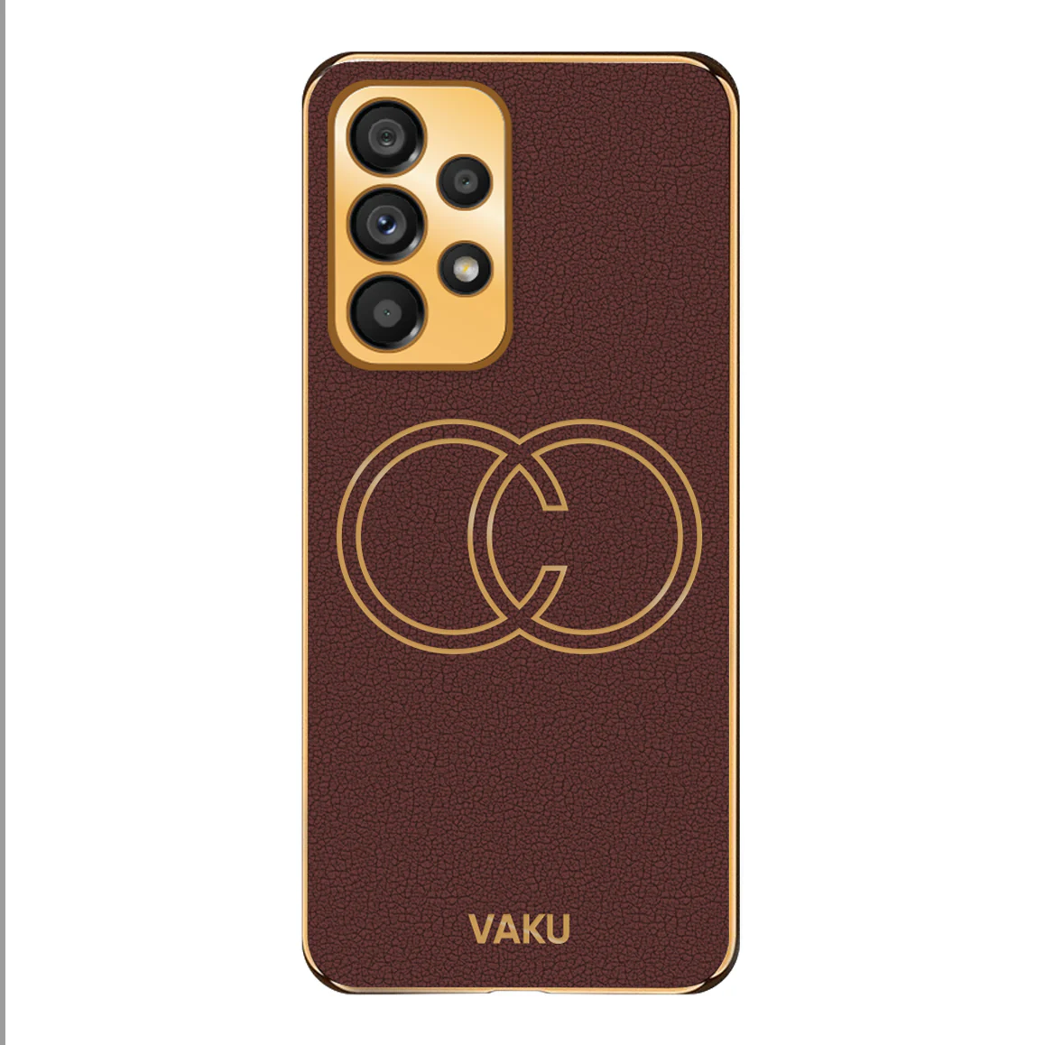 Vaku® Samsung Galaxy A32 4G Skylar Leather Pattern Gold Electroplated Soft TPU Back Cover - Image 8